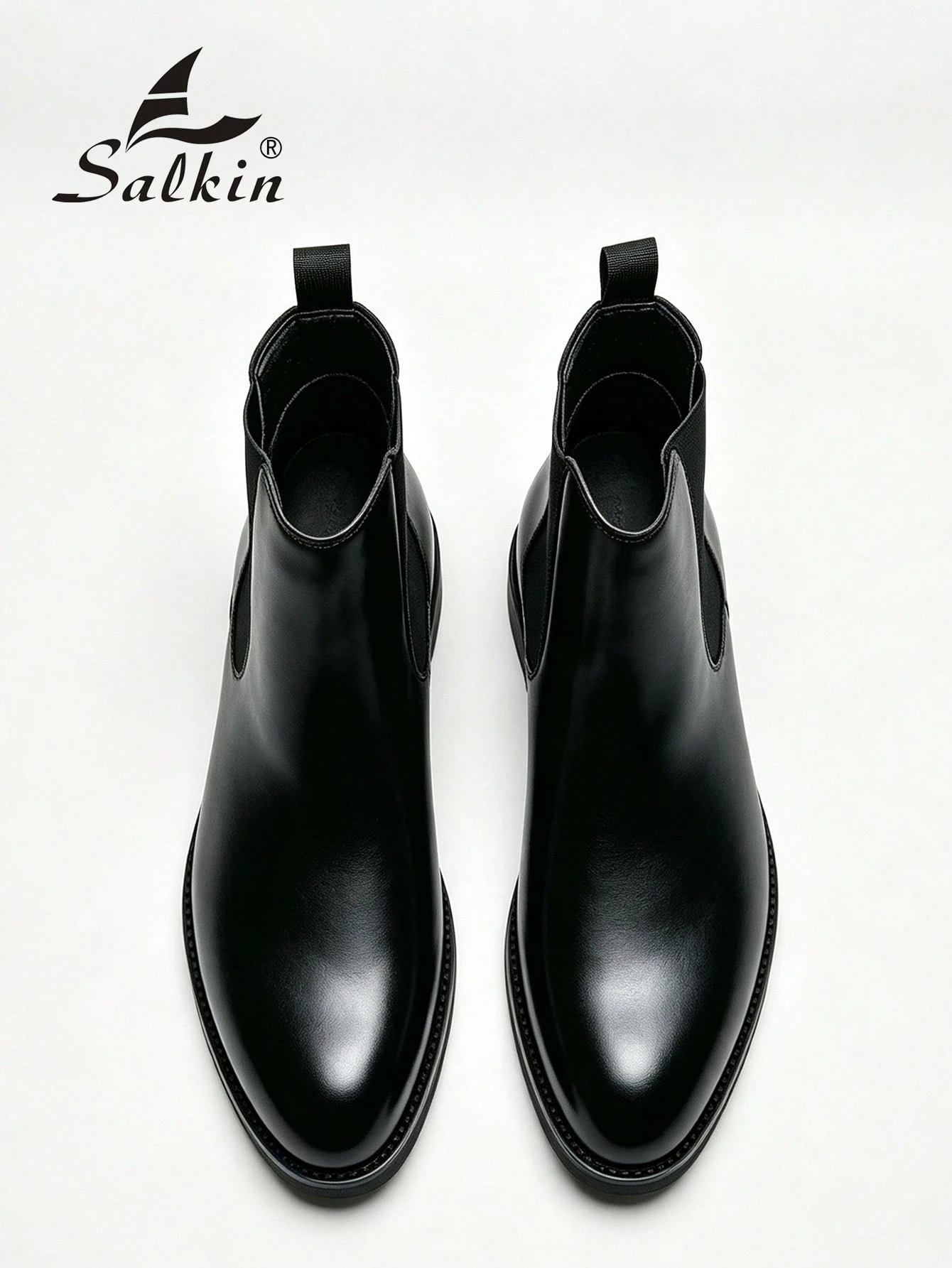 Salkin Bottes Chelsea vintage de designer pour hommes, design à enfiler, bout pointu, — vue 11