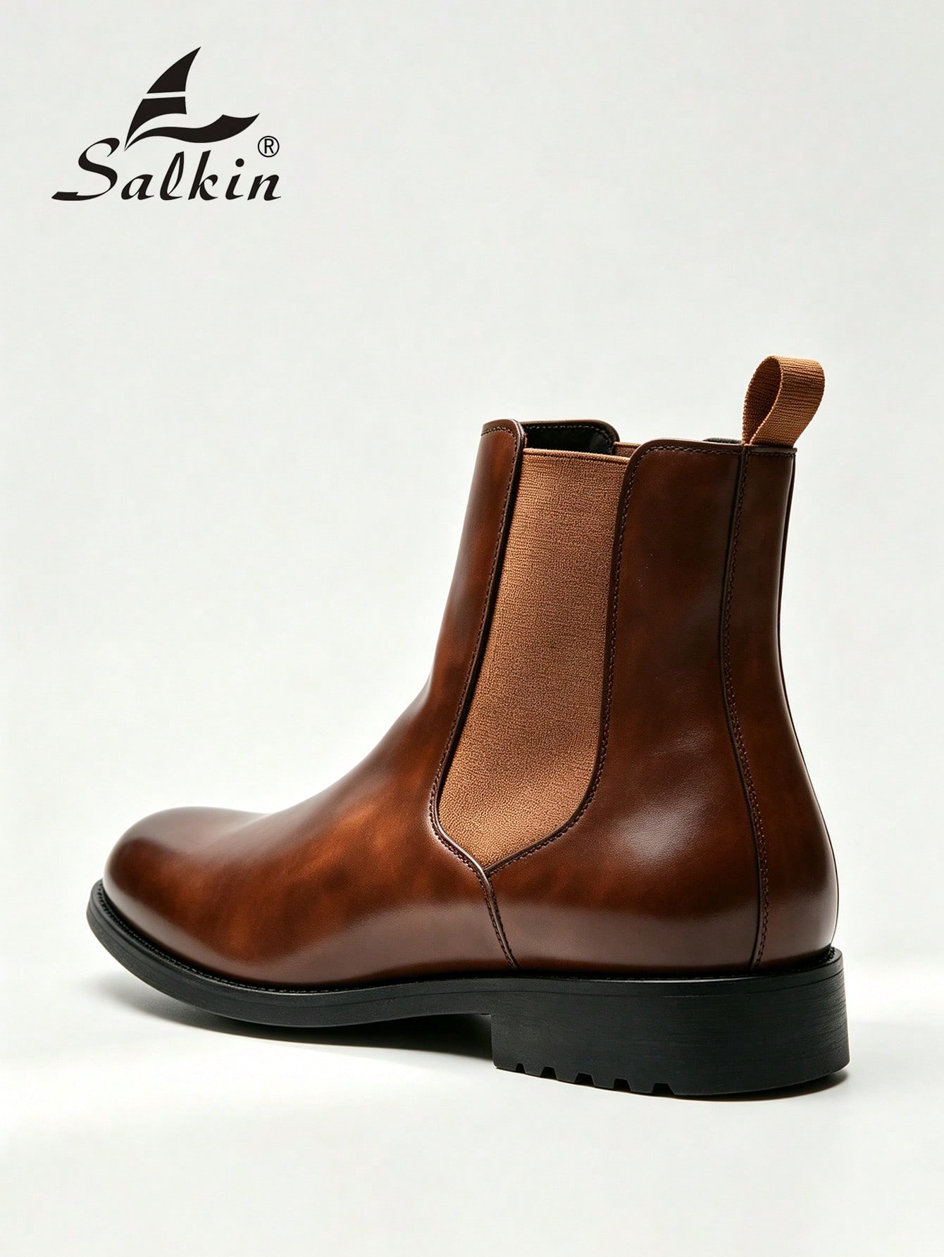 Salkin Bottes Chelsea vintage de designer pour hommes, design à enfiler, bout pointu, — vue 7
