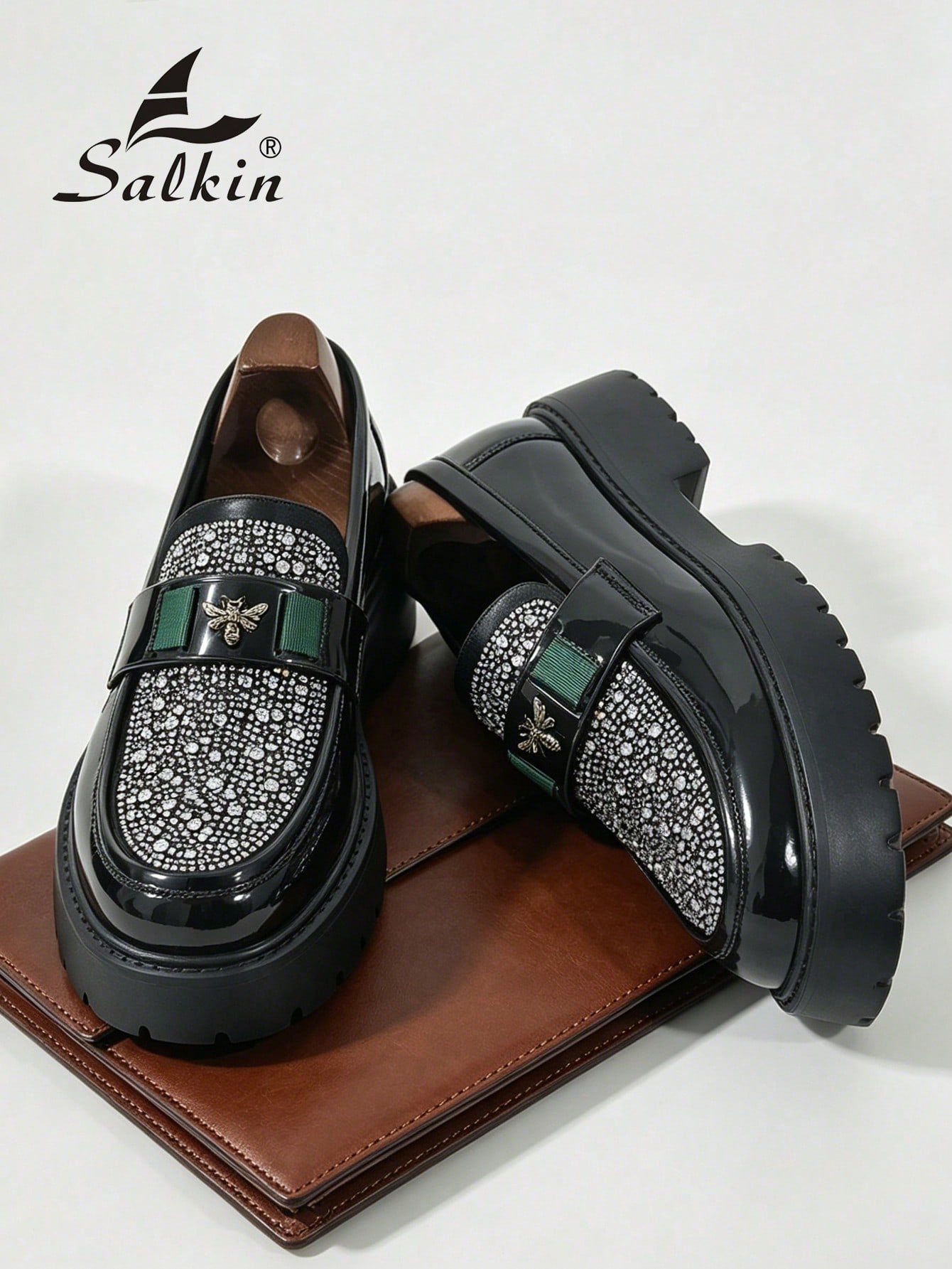 Salkin Nouvelles chaussures de créateur de mode pour hommes, mocassins sans lacets — vue 9