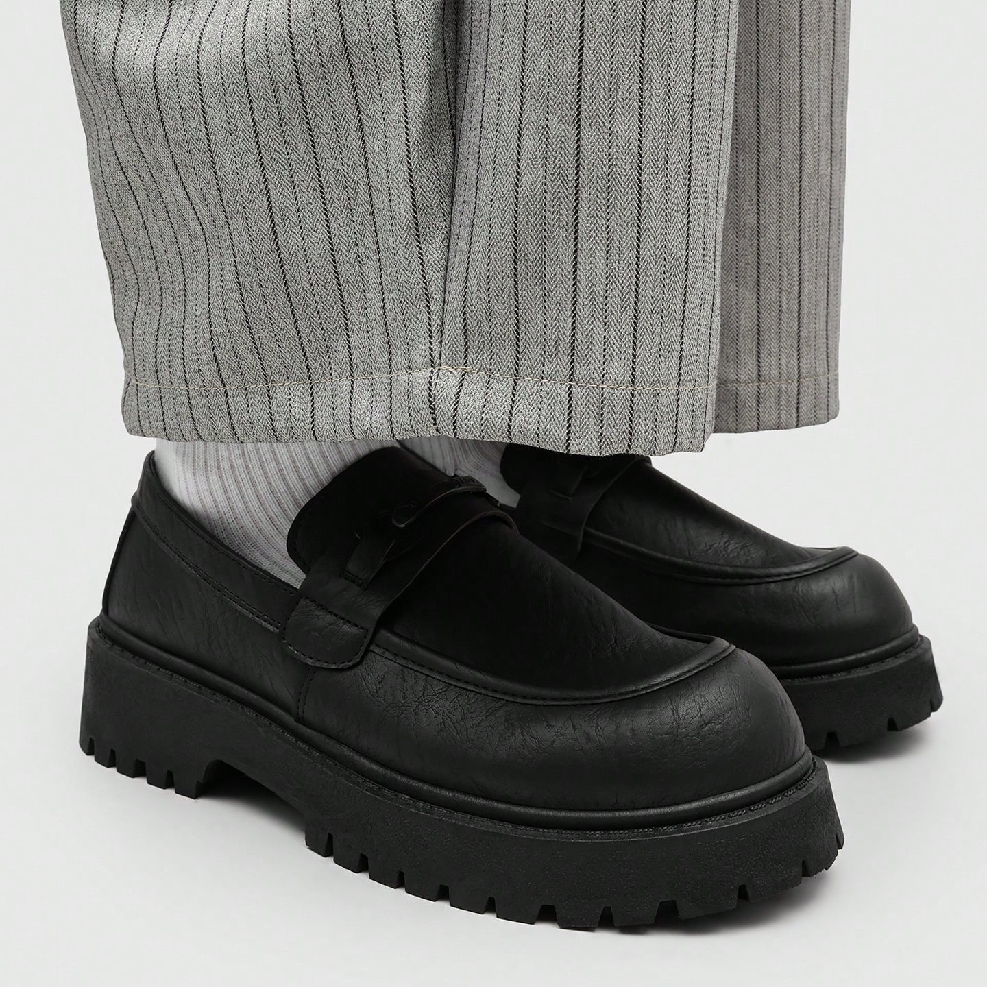 Chaussures Derby à enfiler pour hommes avec semelle épaisse et gros orteil, chaussures — vue 7
