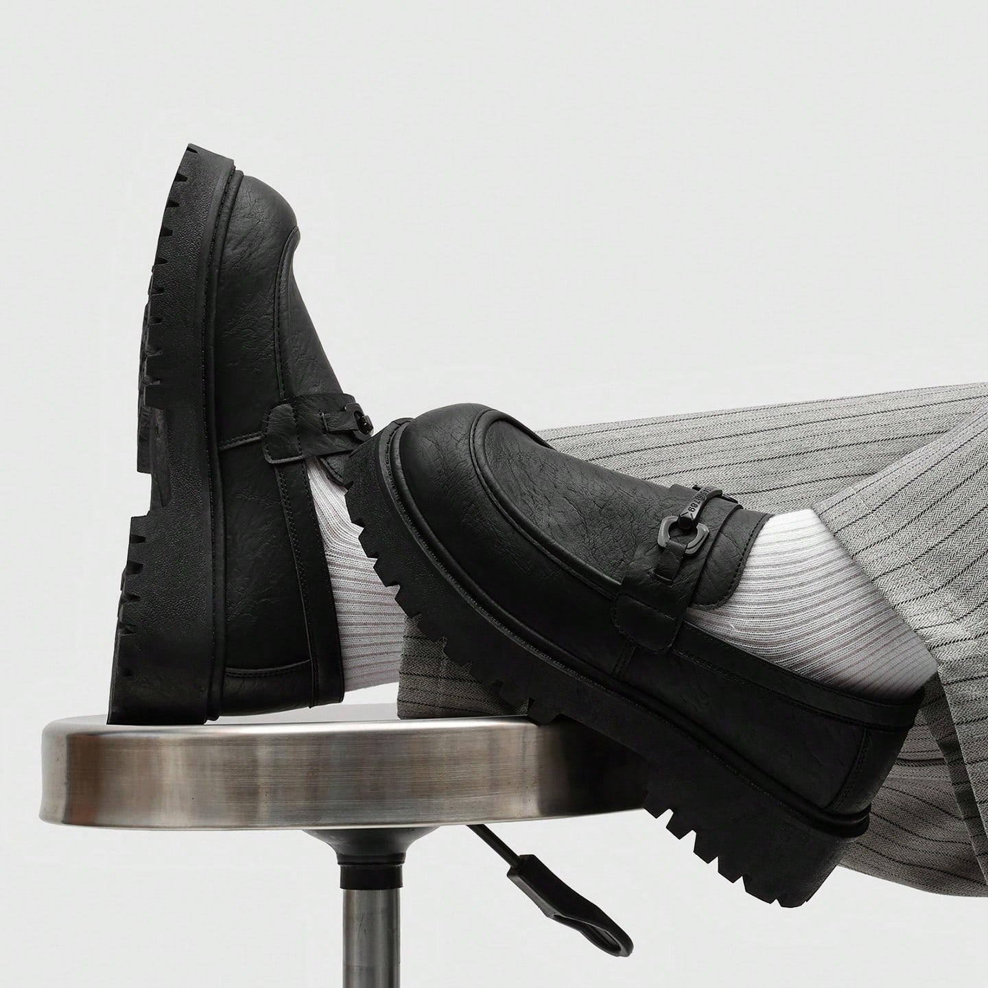 Chaussures Derby à enfiler pour hommes avec semelle épaisse et gros orteil, chaussures — vue 9