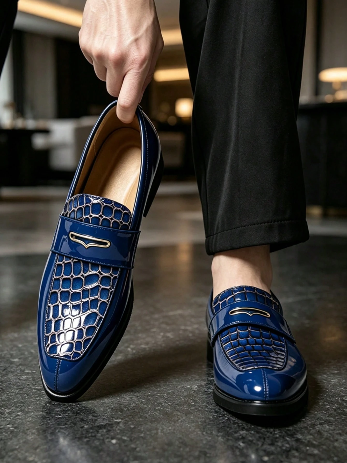 Chaussures formelles et décontractées de style britannique pour hommes, mocassins à bout — vue 6