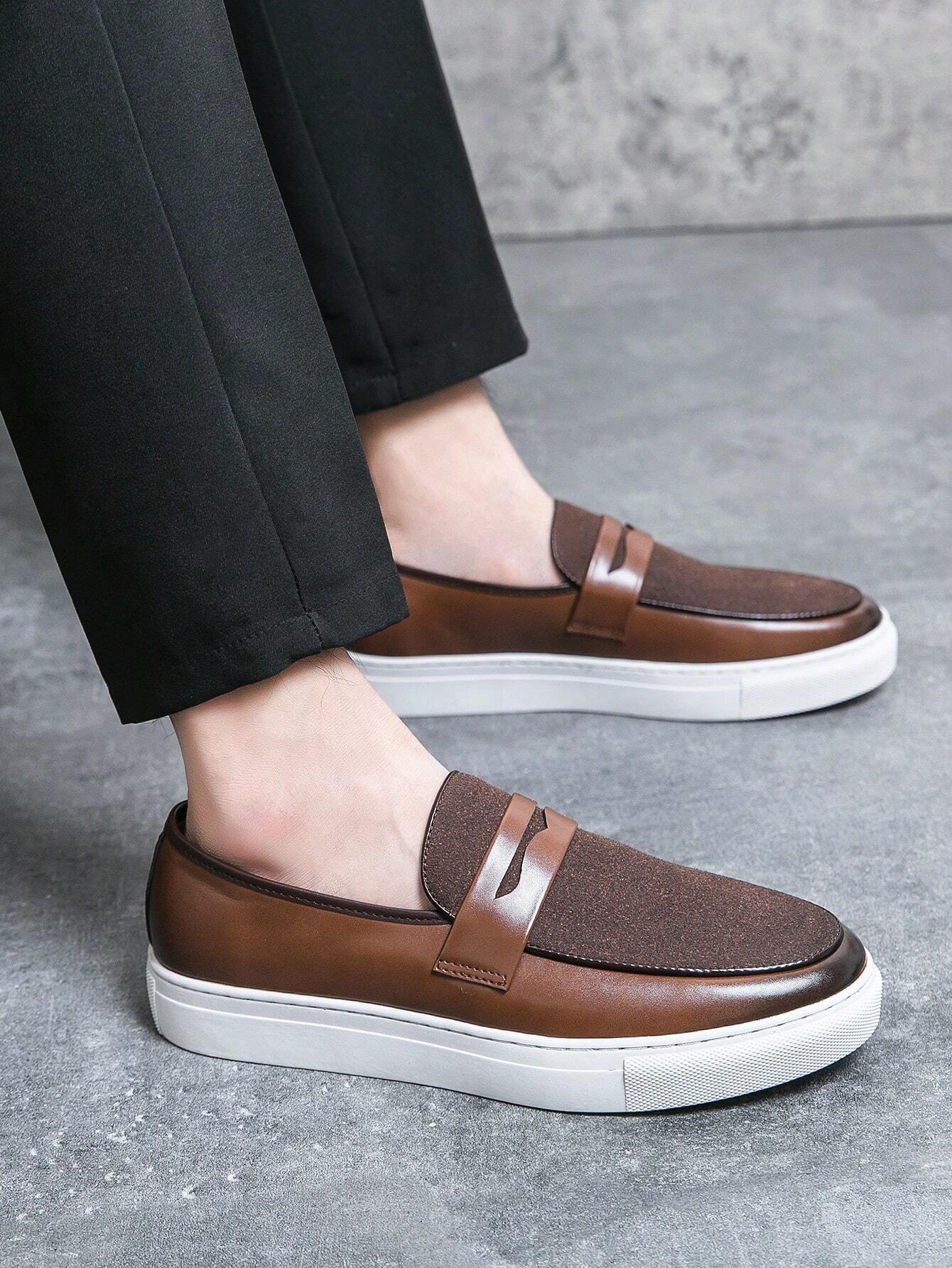 Chaussures de ville casual à semelle plate et style sport, couleur unie pour hommes — vue 5