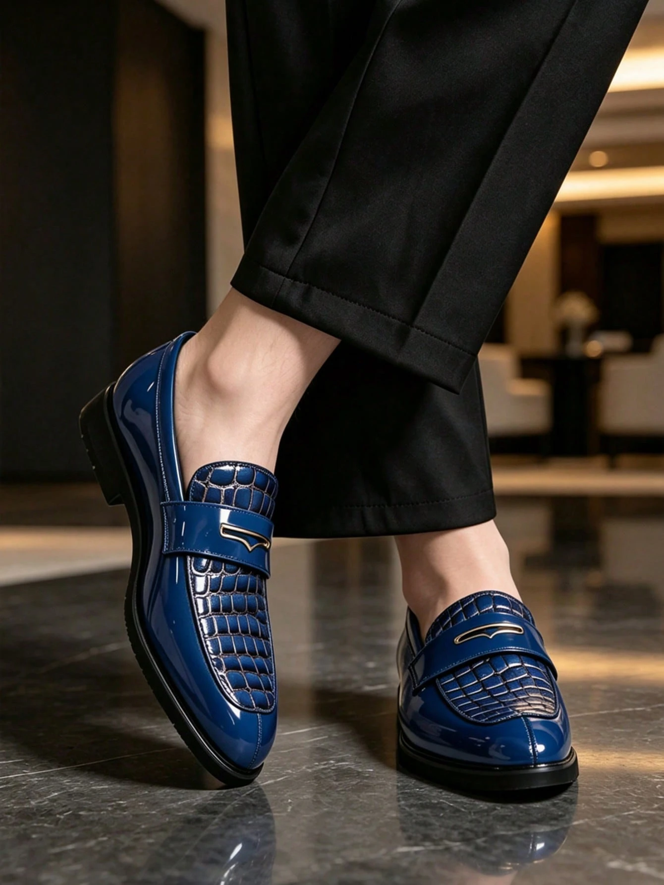 Chaussures formelles et décontractées de style britannique pour hommes, mocassins à bout — vue 7
