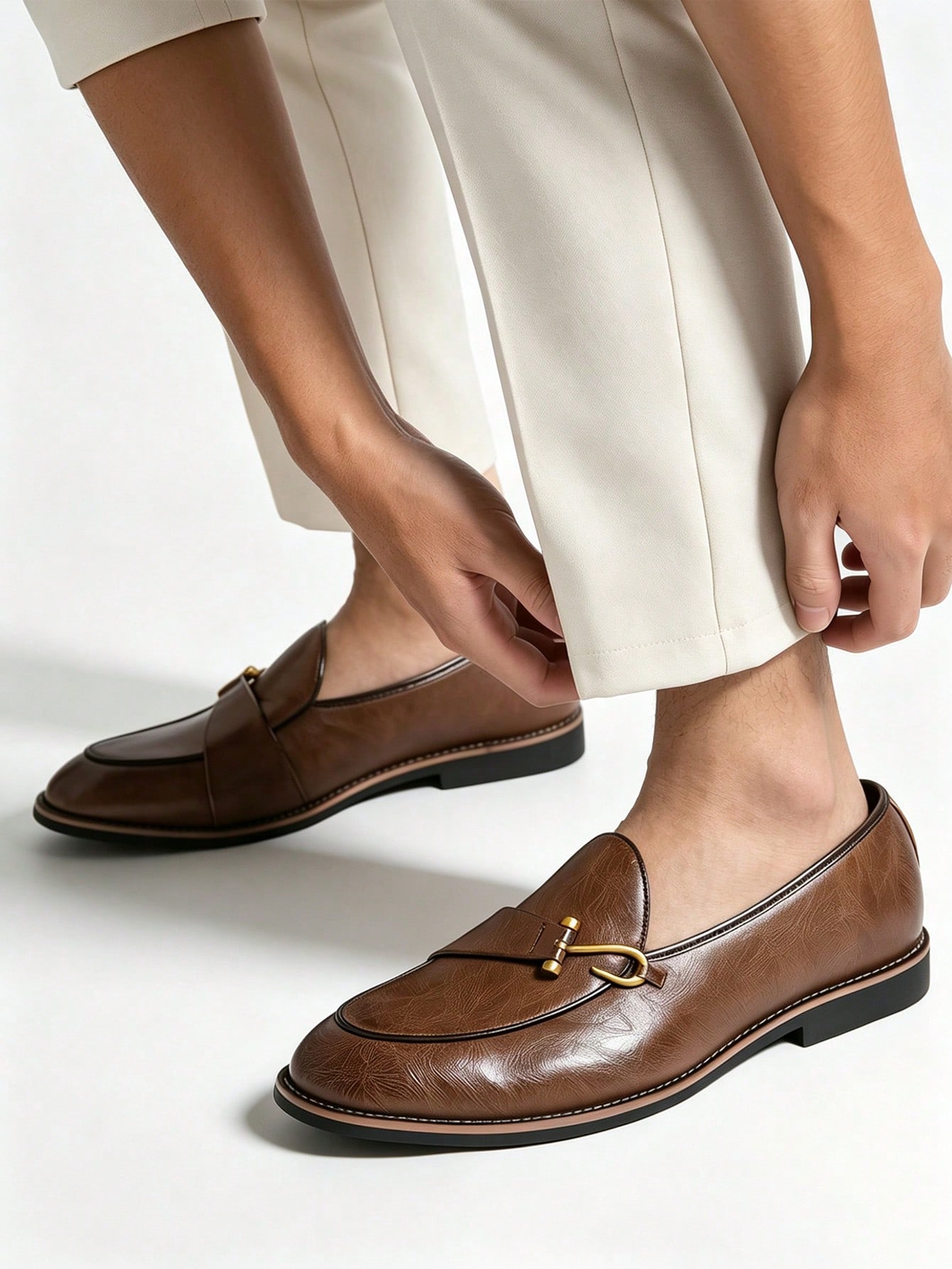 Salkin Mocassins à enfiler de luxe vintage pour hommes, chaussures élégantes pour — vue 8