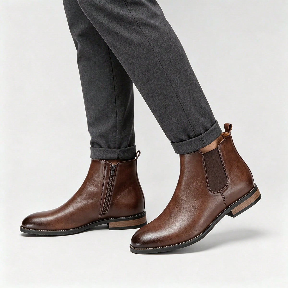 Bottines Chelsea pour hommes, pour le travail/les déplacements, avec fermeture éclair — vue 3