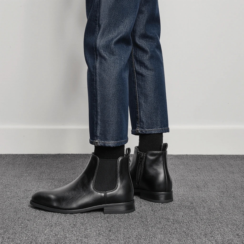 Bottines Chelsea pour hommes, pour le travail/les déplacements, avec fermeture éclair — vue 4