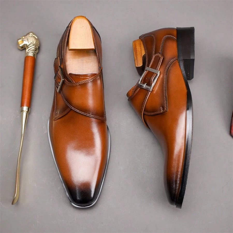 Chaussures de bureau classiques pour hommes, avec boucle unique, chaussures de cérémonie