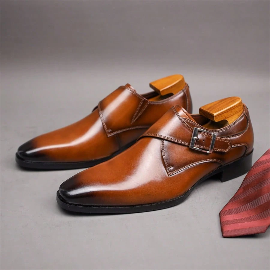 Chaussures de bureau classiques pour hommes, avec boucle unique, chaussures de cérémonie — vue 3