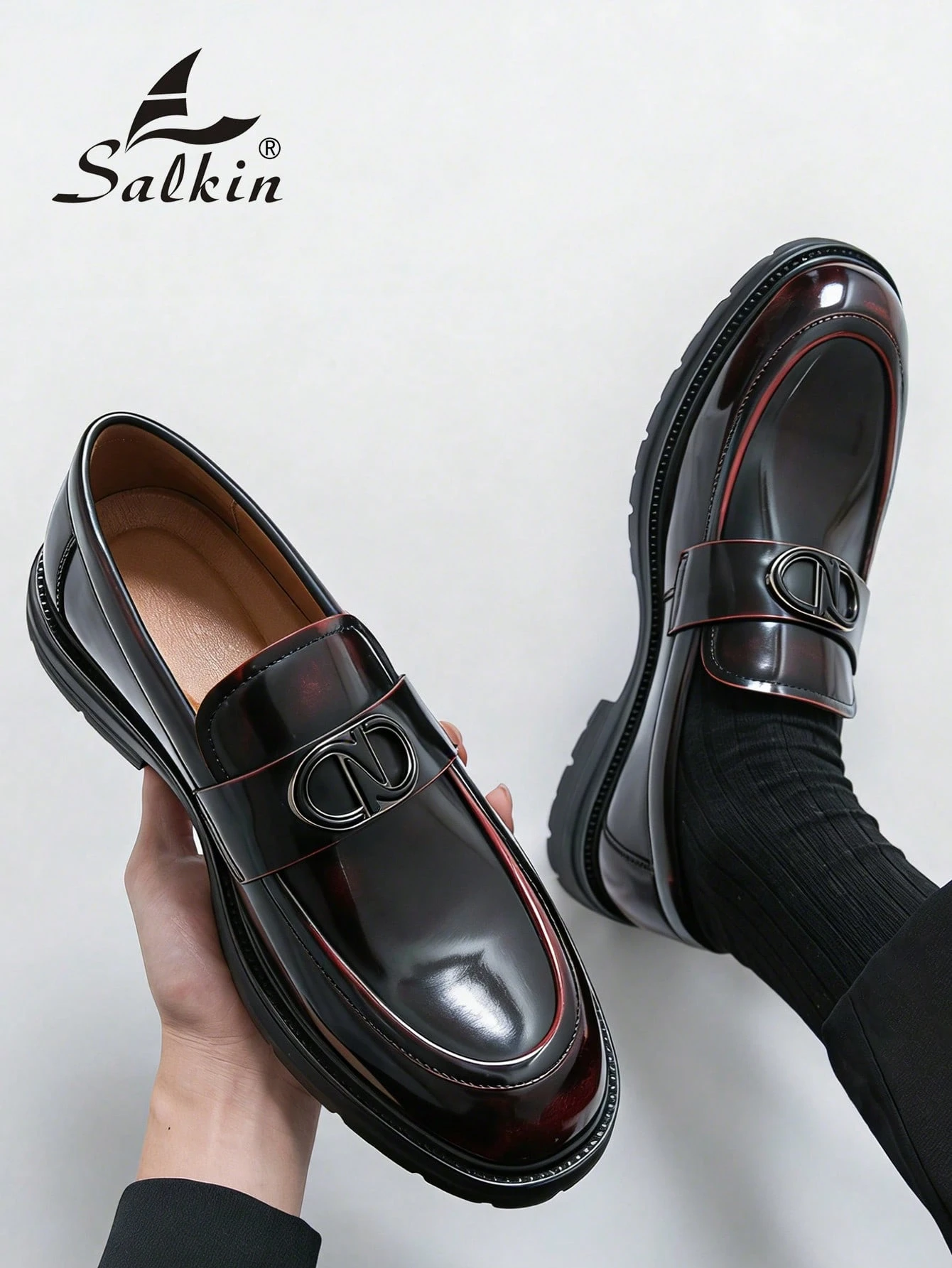 Salkin Mocassins classiques de designer à enfiler pour hommes, luxe abordable, mocassins — vue 2