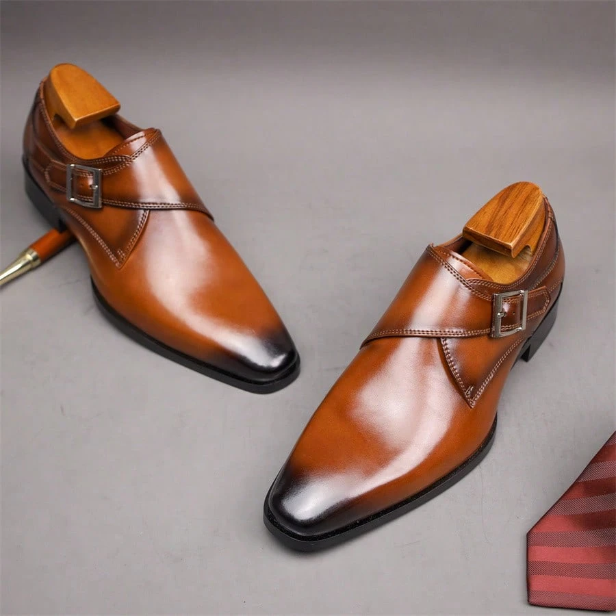 Chaussures de bureau classiques pour hommes, avec boucle unique, chaussures de cérémonie — vue 5