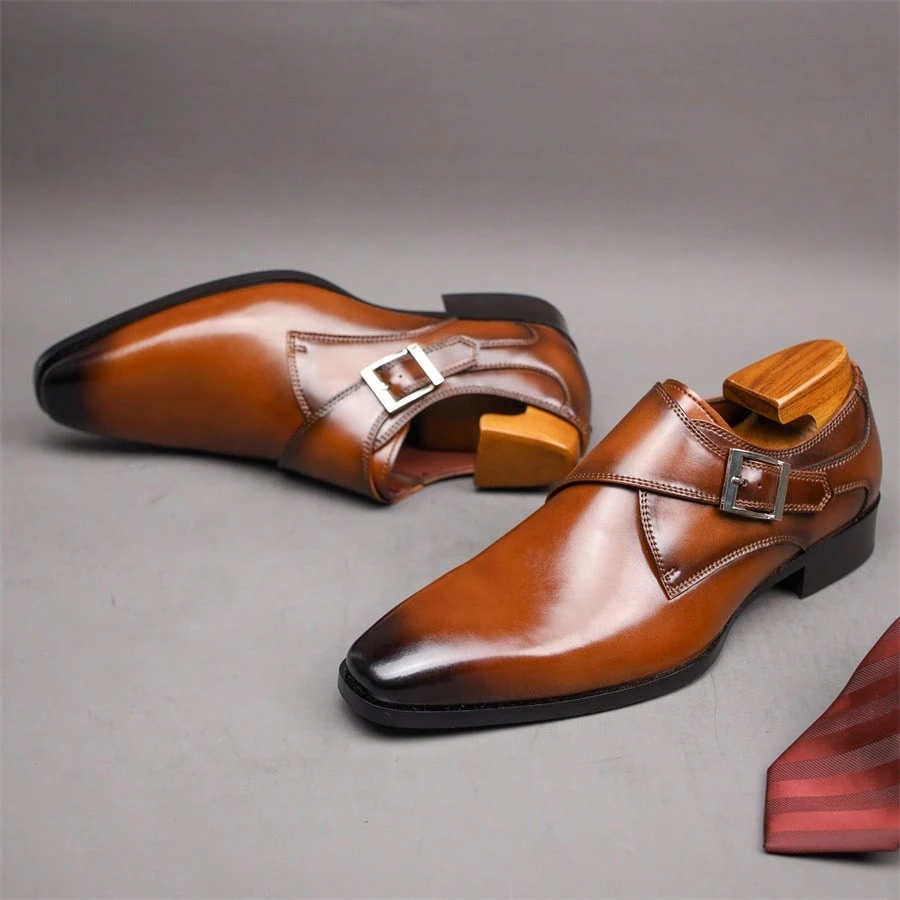 Chaussures de bureau classiques pour hommes, avec boucle unique, chaussures de cérémonie — vue 4