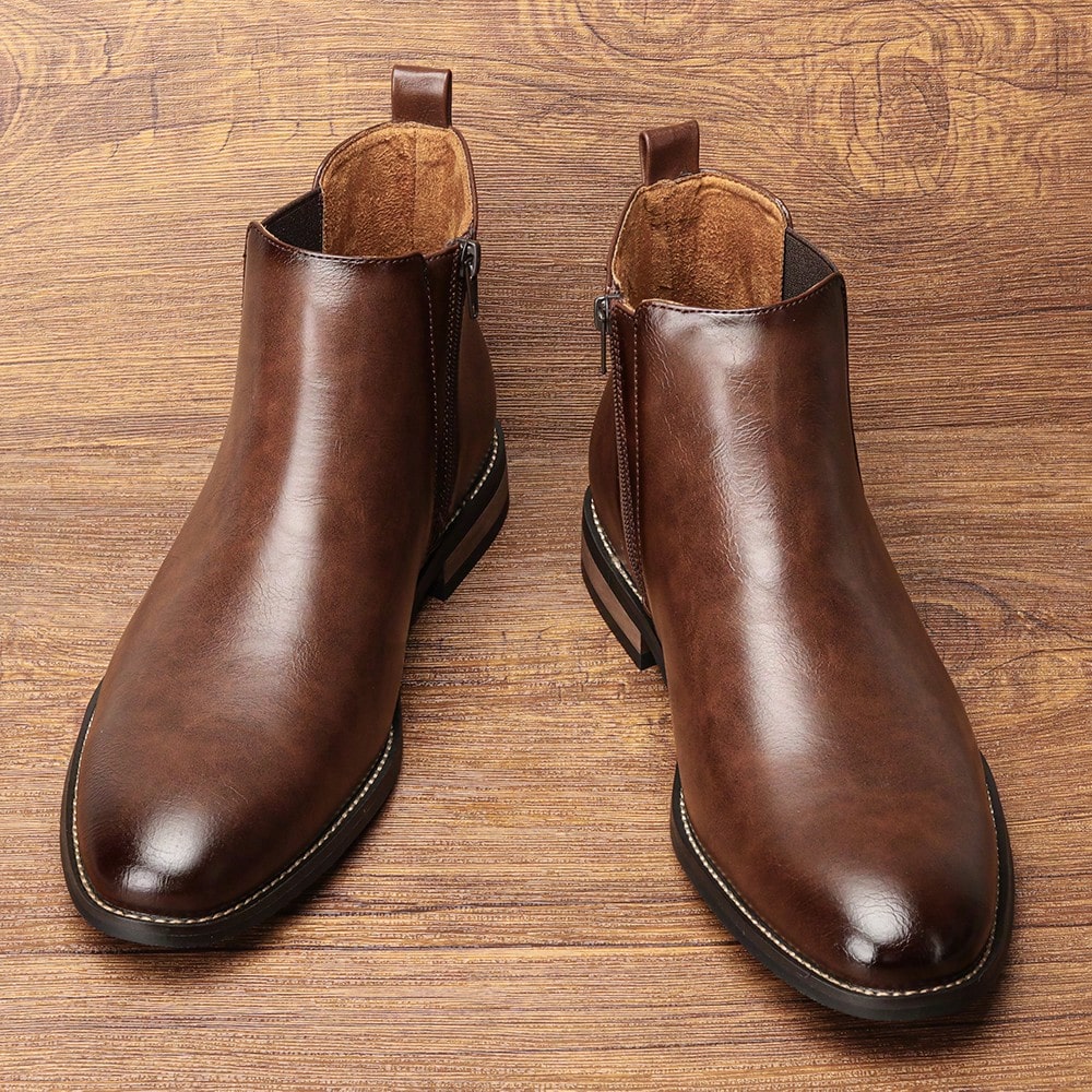 Bottines Chelsea pour hommes, pour le travail/les déplacements, avec fermeture éclair — vue 11