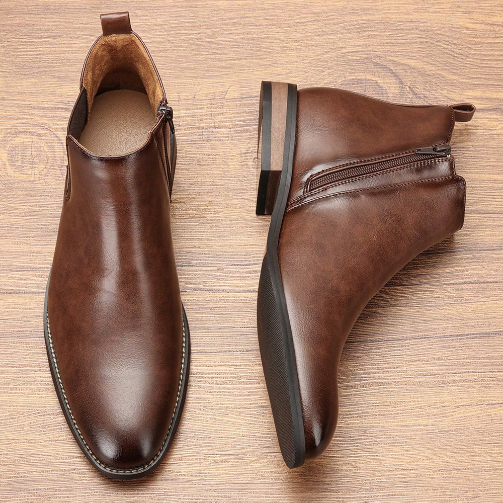 Bottines Chelsea pour hommes, pour le travail/les déplacements, avec fermeture éclair — vue 9