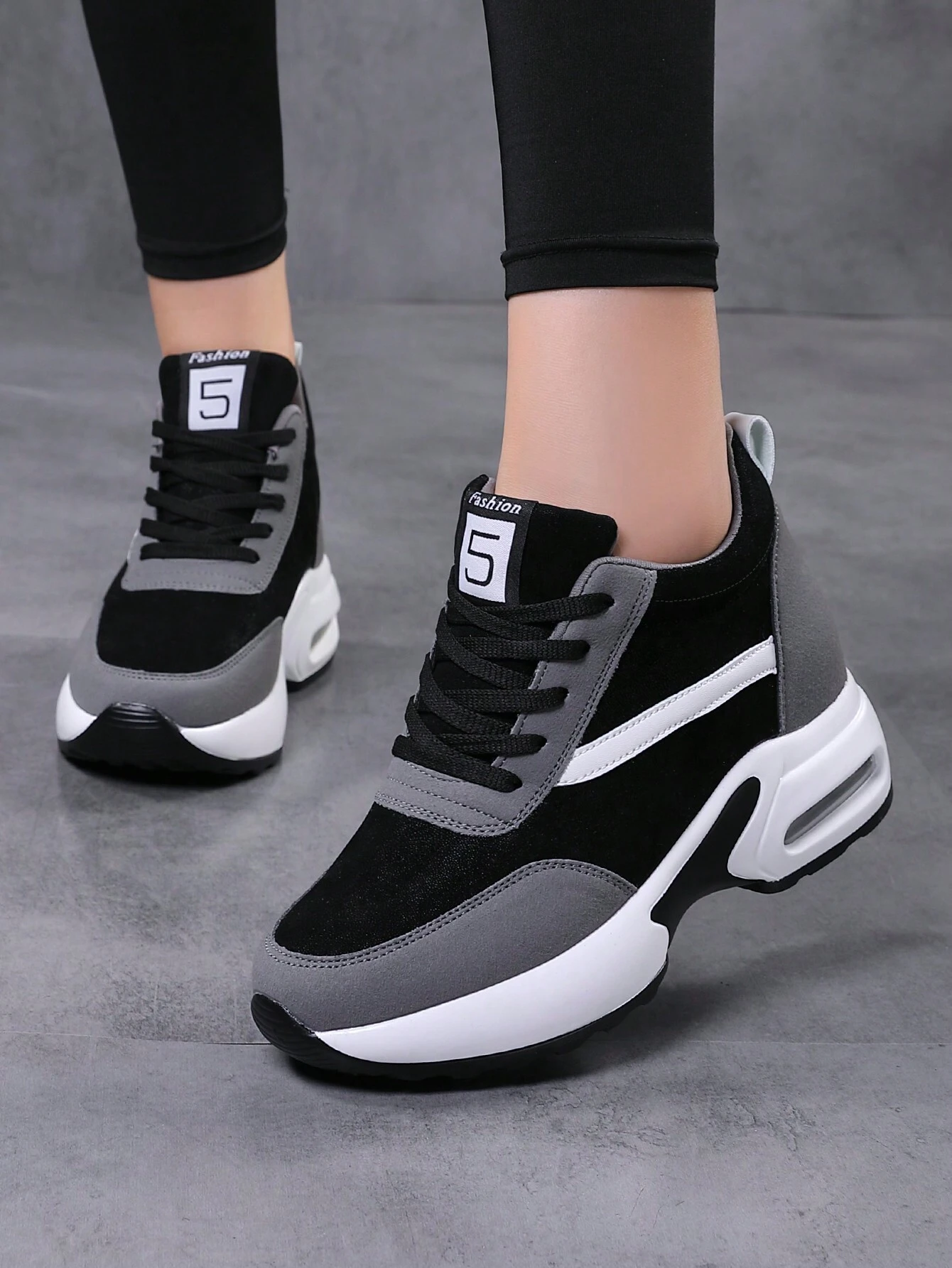 Baskets décontractées à semelle épaisse pour femmes SOSENFER, chaussures de sport en cuir — vue 5