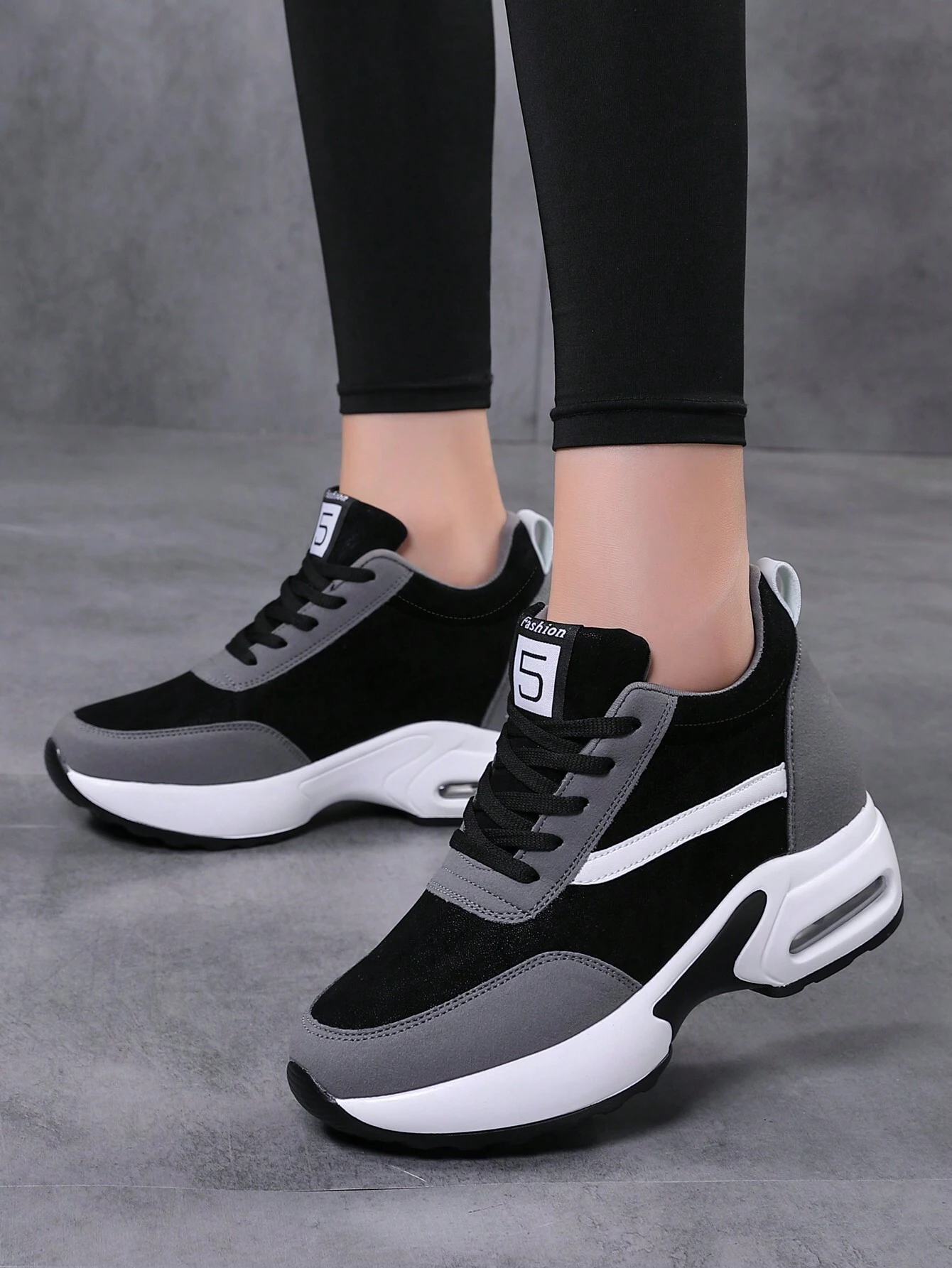 Baskets décontractées à semelle épaisse pour femmes SOSENFER, chaussures de sport en cuir — vue 10