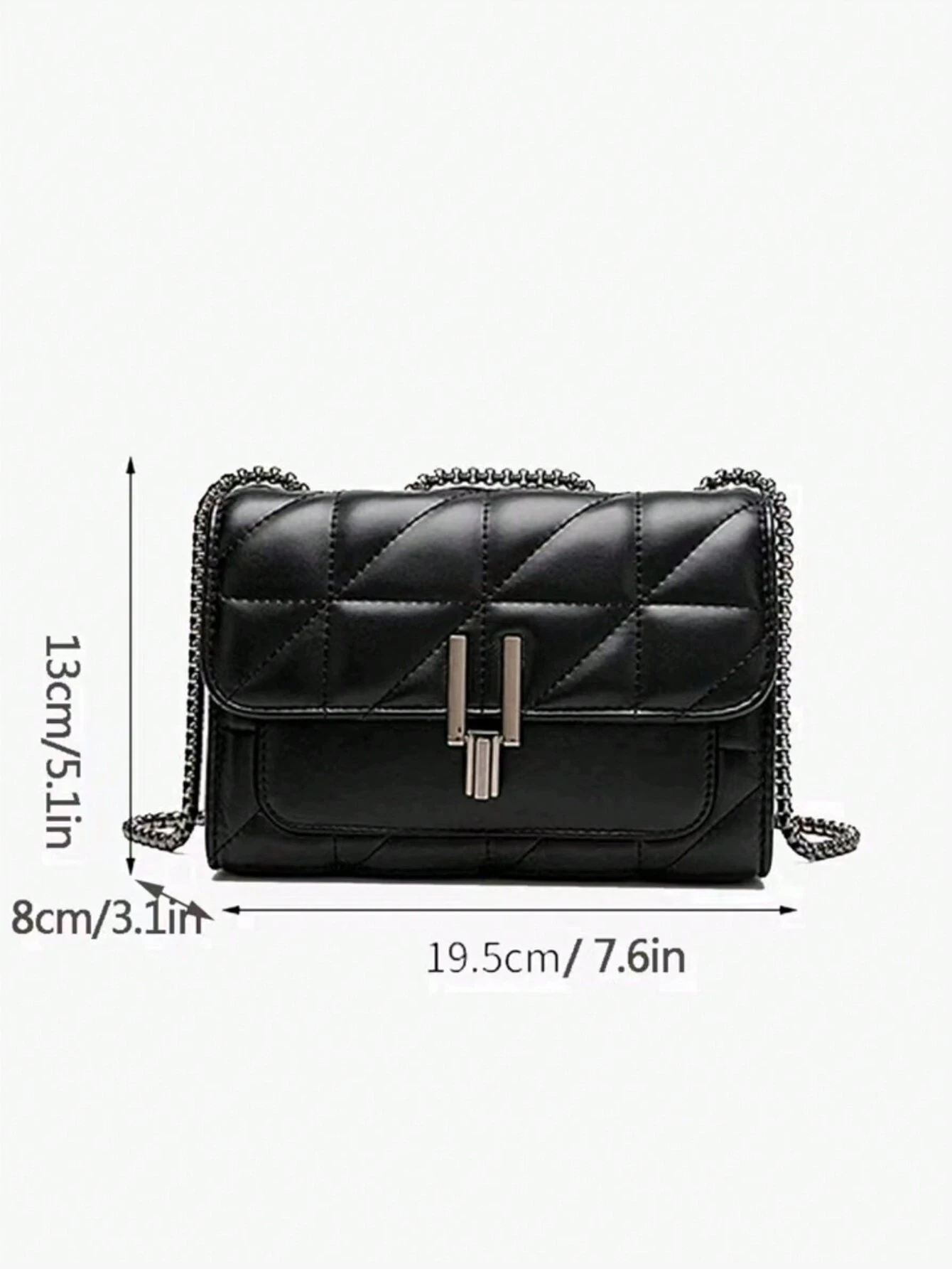 Sac à bandoulière élégant pour femmes avec sangle en chaîne, sac bandoulière matelassé, — vue 2