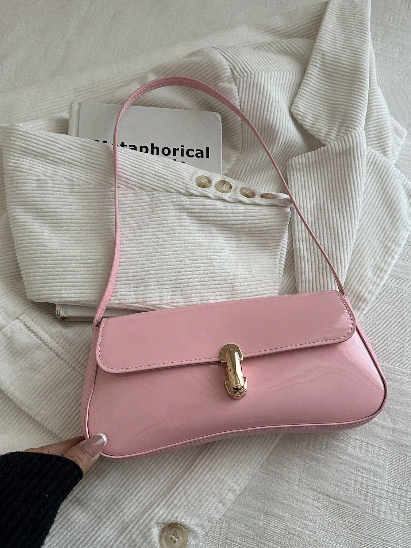 Sac à bandoulière rétro pour femmes, avec rabat sous le bras. Convient pour les — vue 6