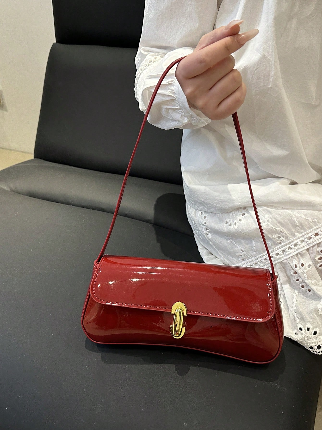 Sac à bandoulière rétro pour femmes, avec rabat sous le bras. Convient pour les — vue 7