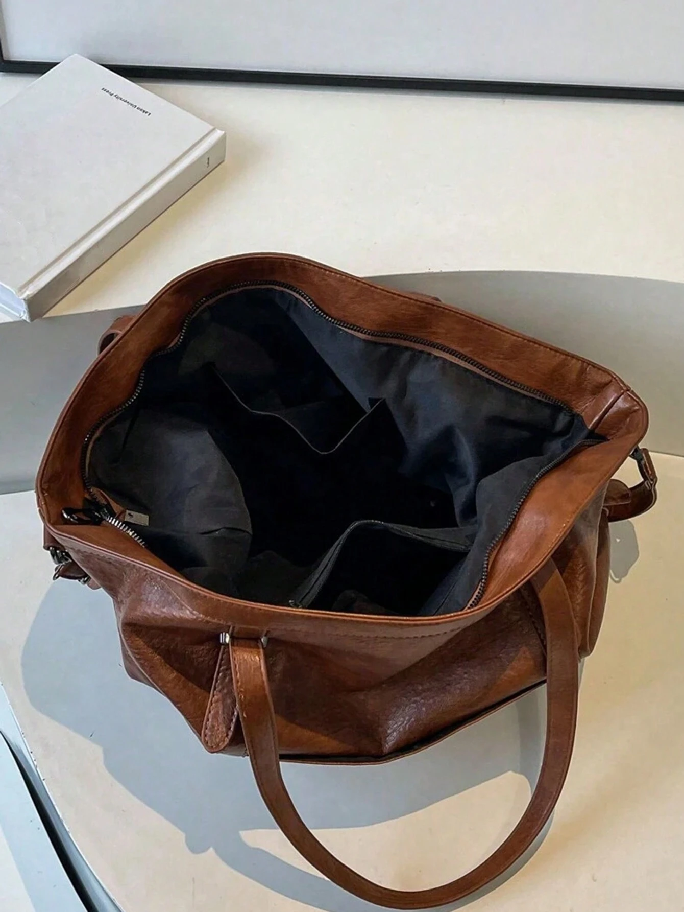 Sac à bandoulière et sac à main grande capacité en similicuir, style décontracté, adapté — vue 11