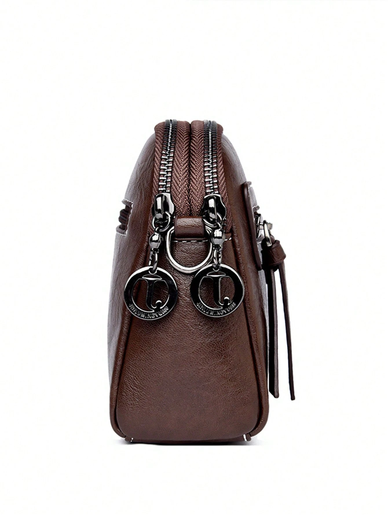 Sac à bandoulière vintage à la mode en tissu PU imperméable de couleur unie, design avec — vue 12