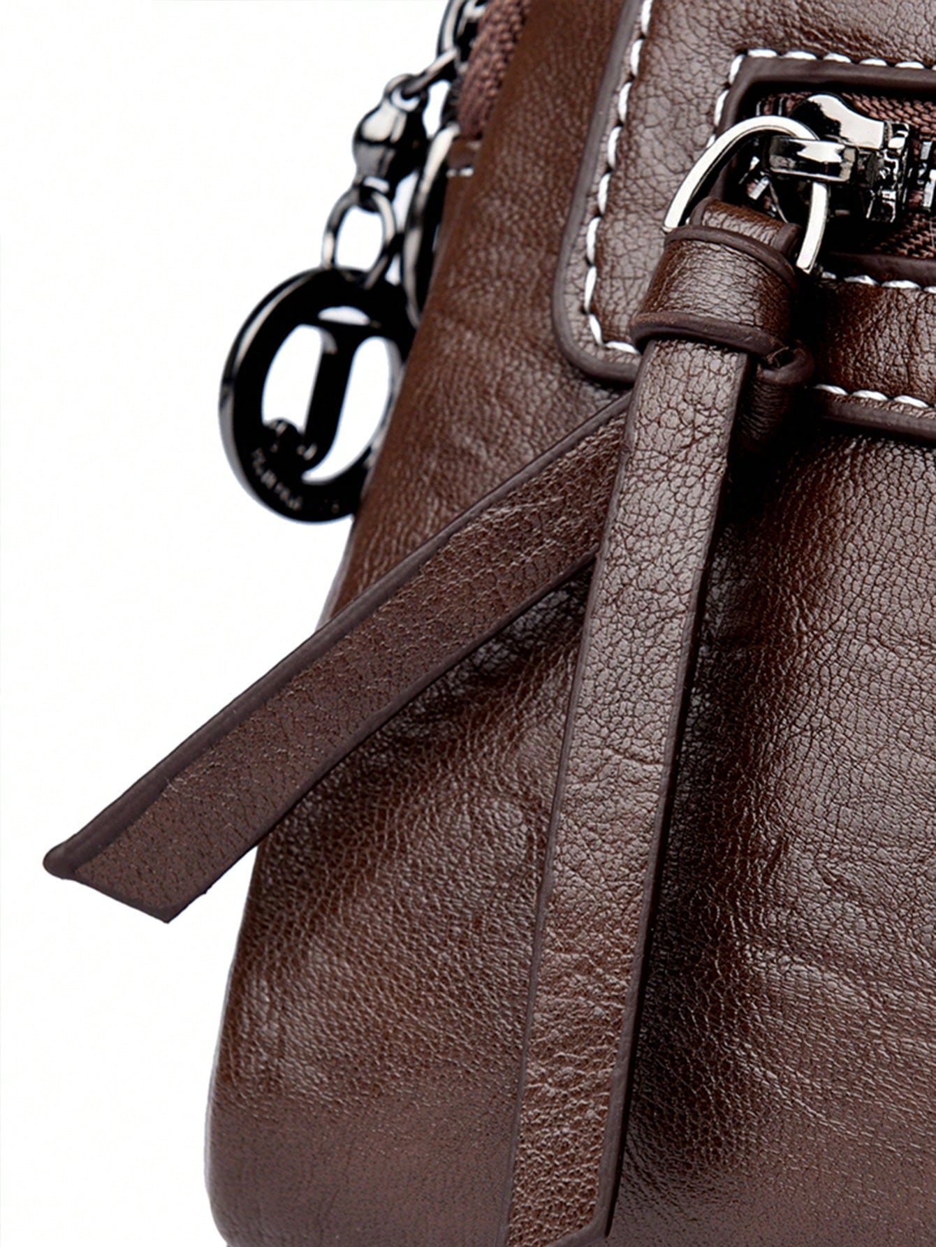 Sac à bandoulière vintage à la mode en tissu PU imperméable de couleur unie, design avec — vue 11