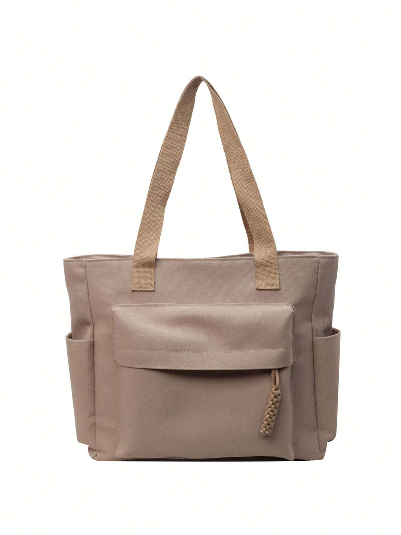 Sac bandoulière rétro, sac en tissu uni grande capacité à la mode, sac bandoulière, sac à — vue 6