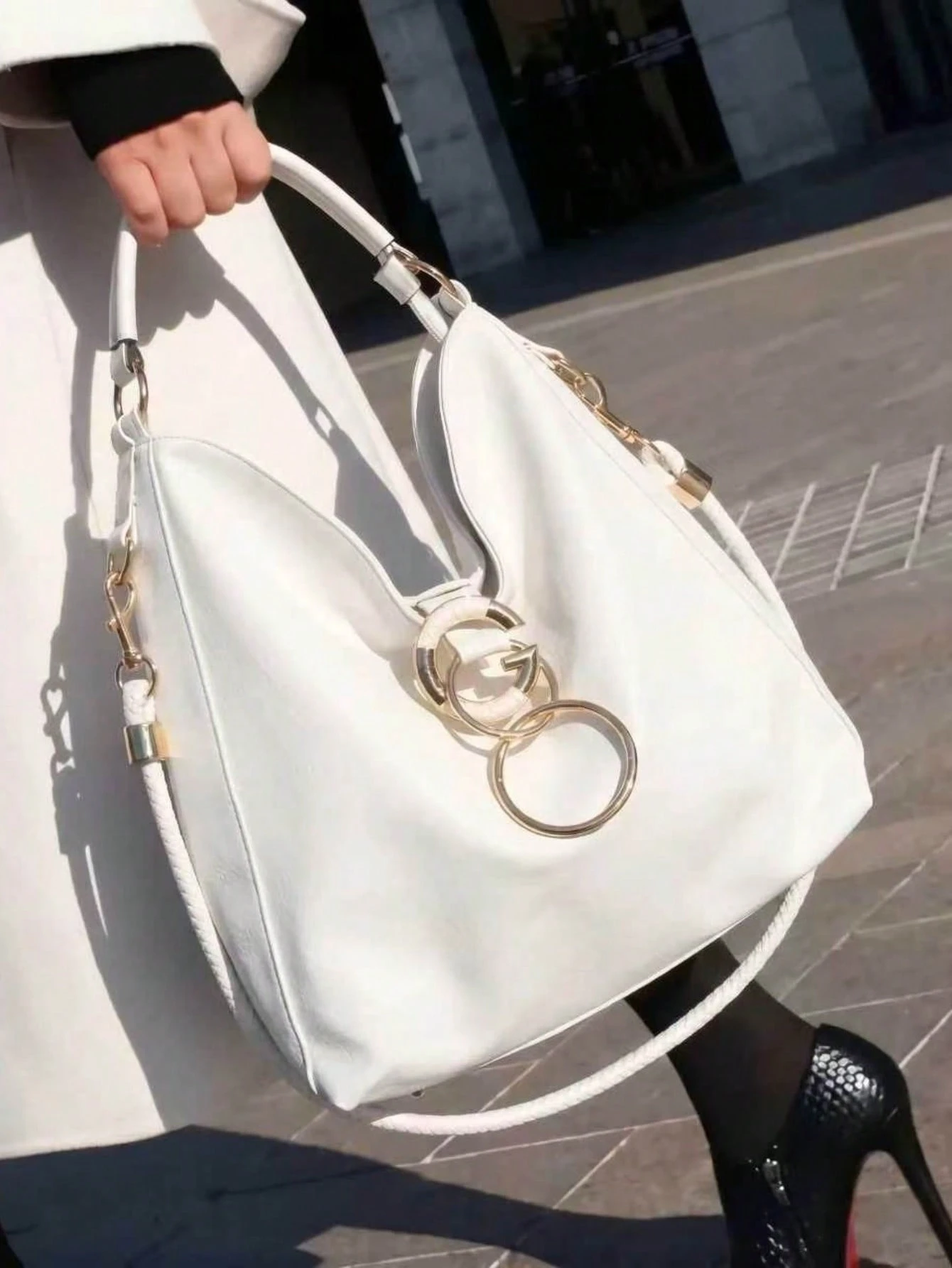 Sac à bandoulière grande capacité style bohème noir pour femmes, sac fourre-tout