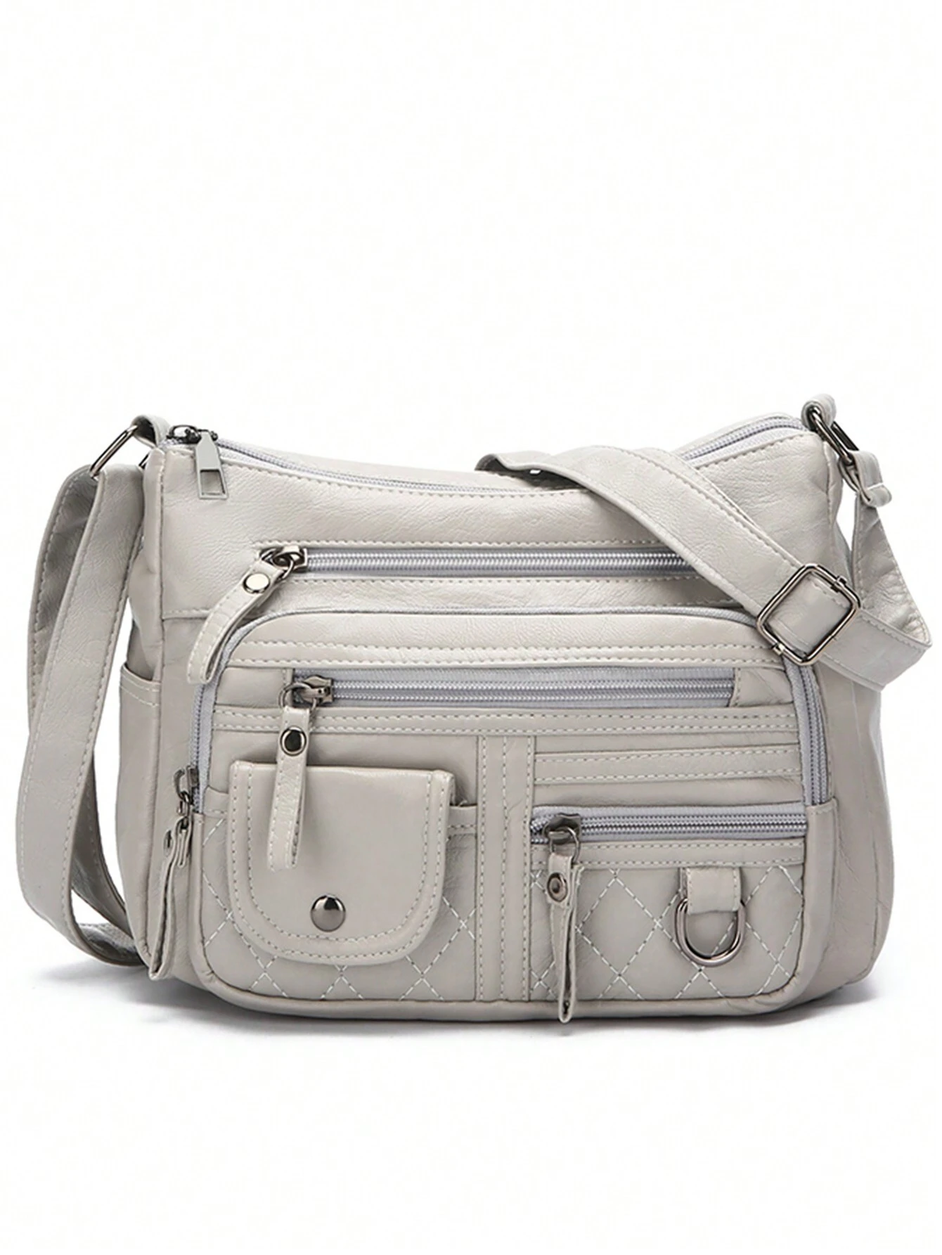 Sac à bandoulière vintage en PU pour femmes, sac bandoulière multi-poches, petit sac à — vue 7