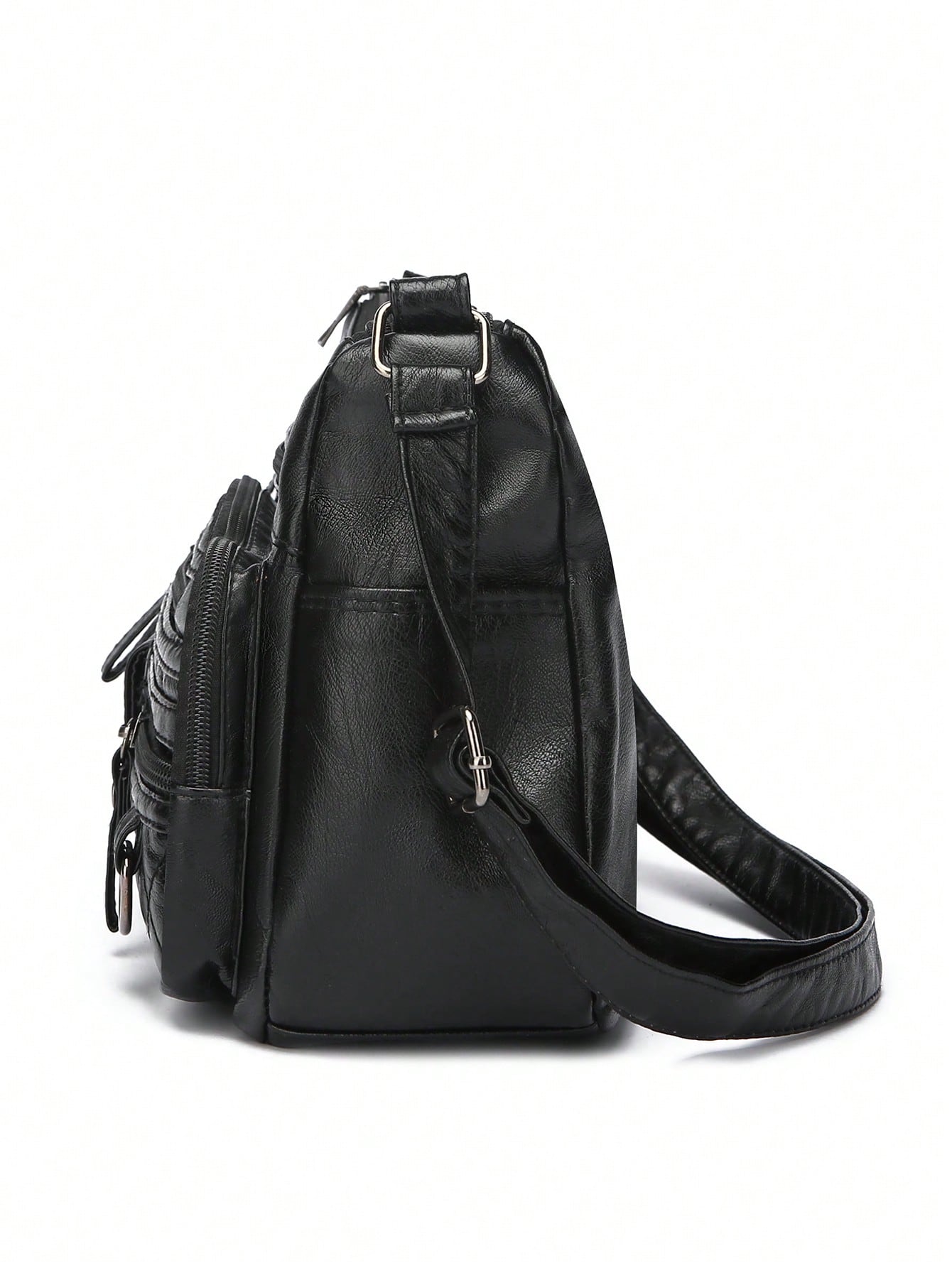 Sac à bandoulière vintage en PU pour femmes, sac bandoulière multi-poches, petit sac à — vue 11