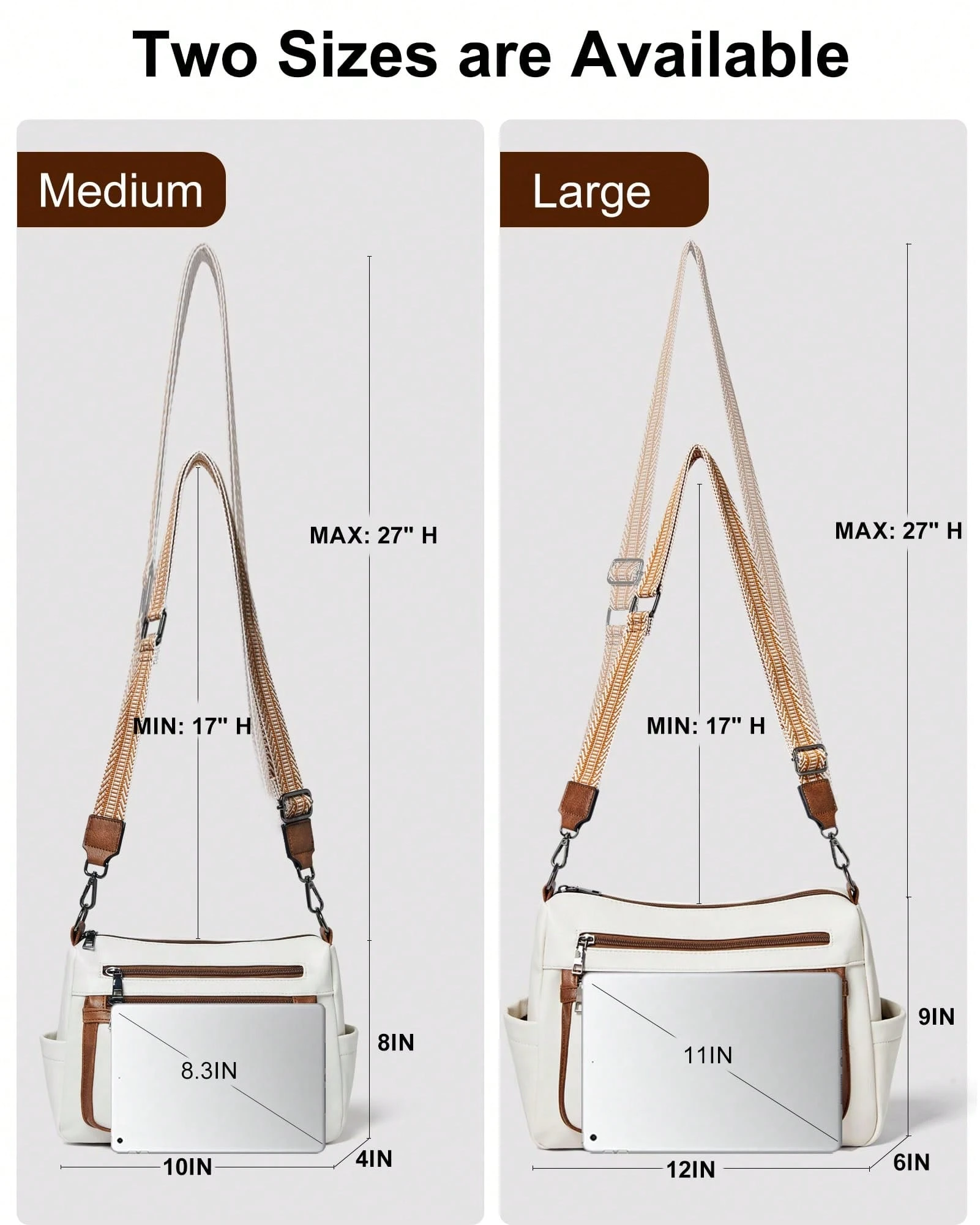 Sac bandoulière Bluome pour femme – Sac à main pour femme de taille moyenne vegan, — vue 6