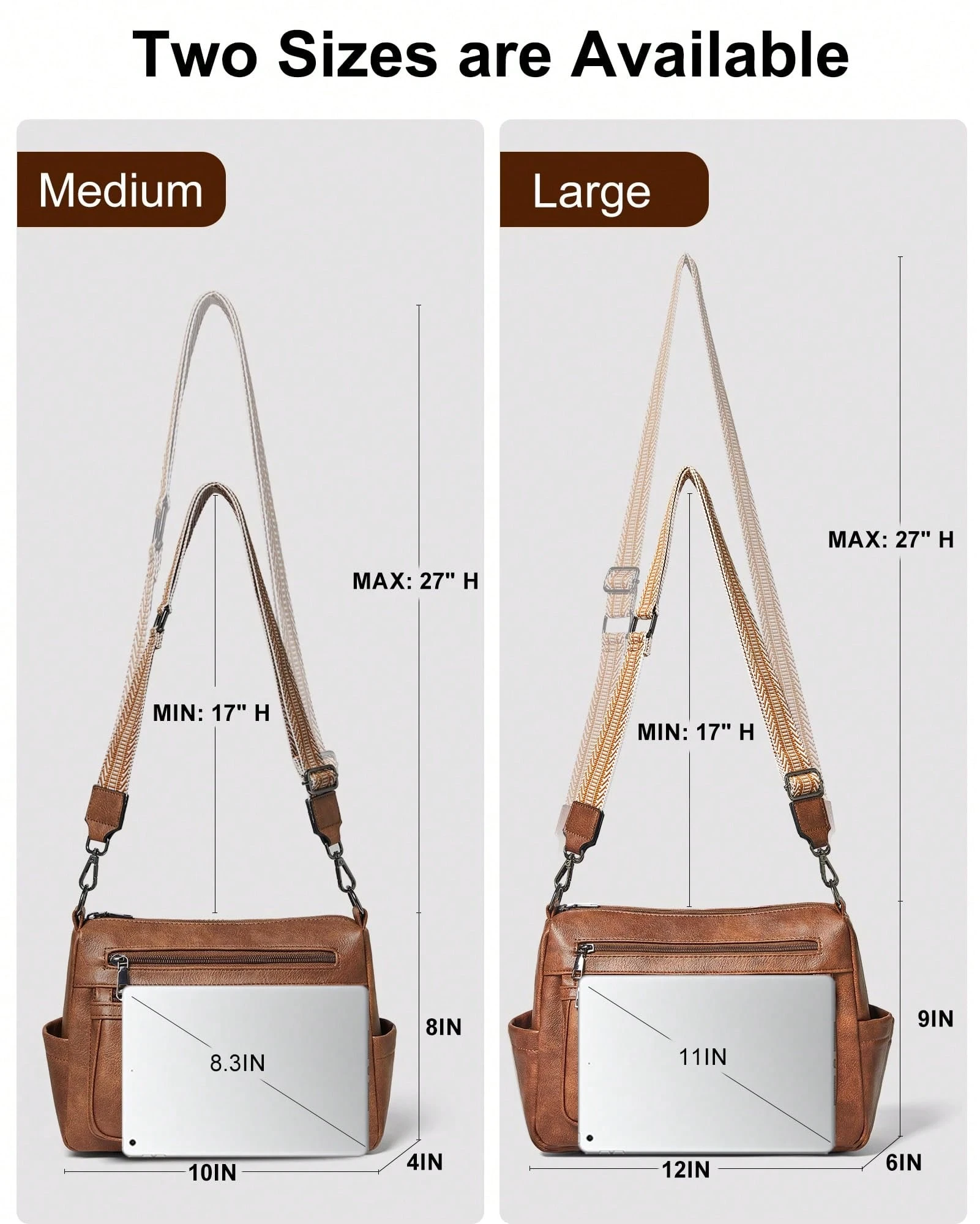 Sac bandoulière Bluome pour femme – Sac à main pour femme de taille moyenne vegan, — vue 4