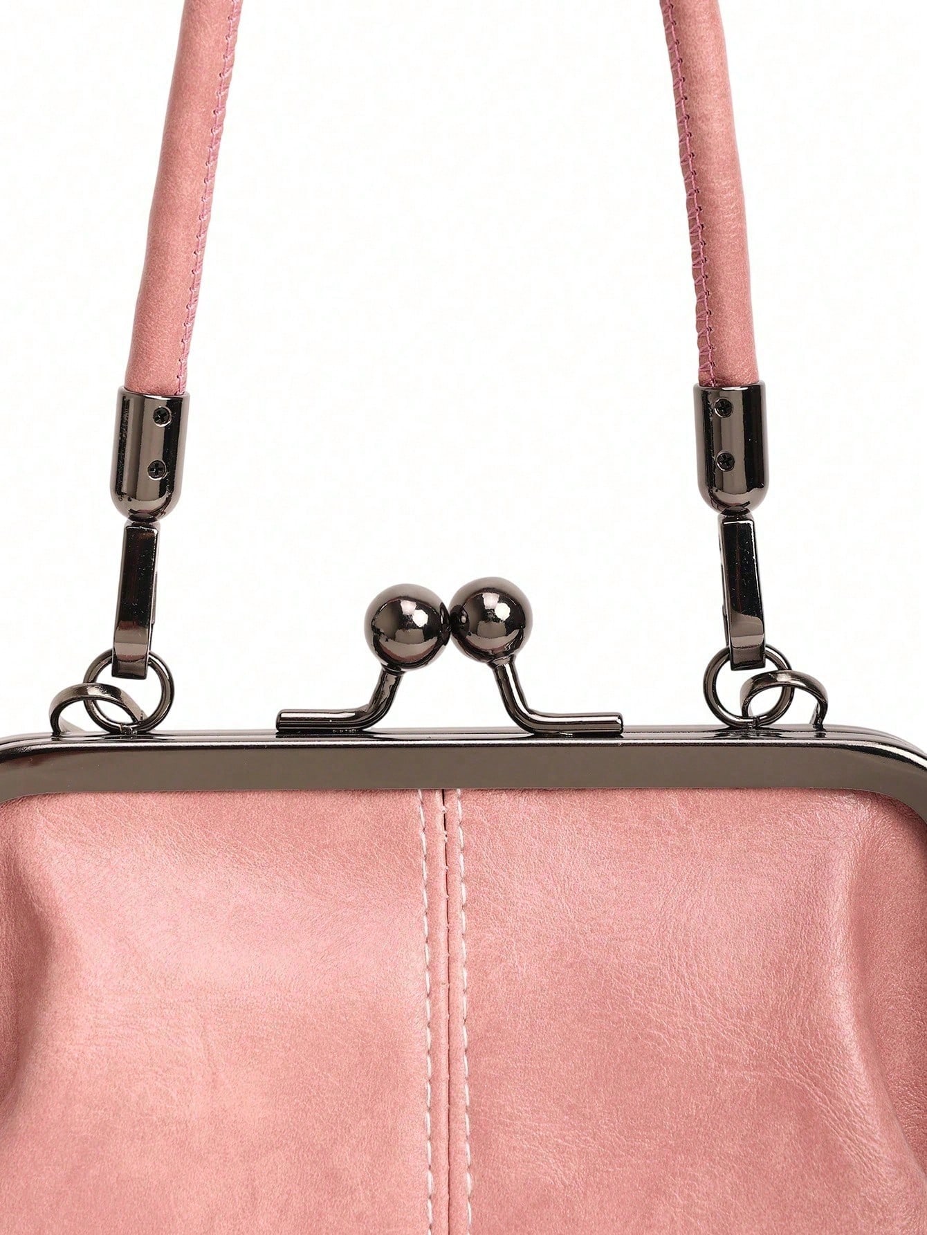 Sac bandoulière rétro en faux, sac à main mini vintage style fermoir baiser pour femmes — vue 9