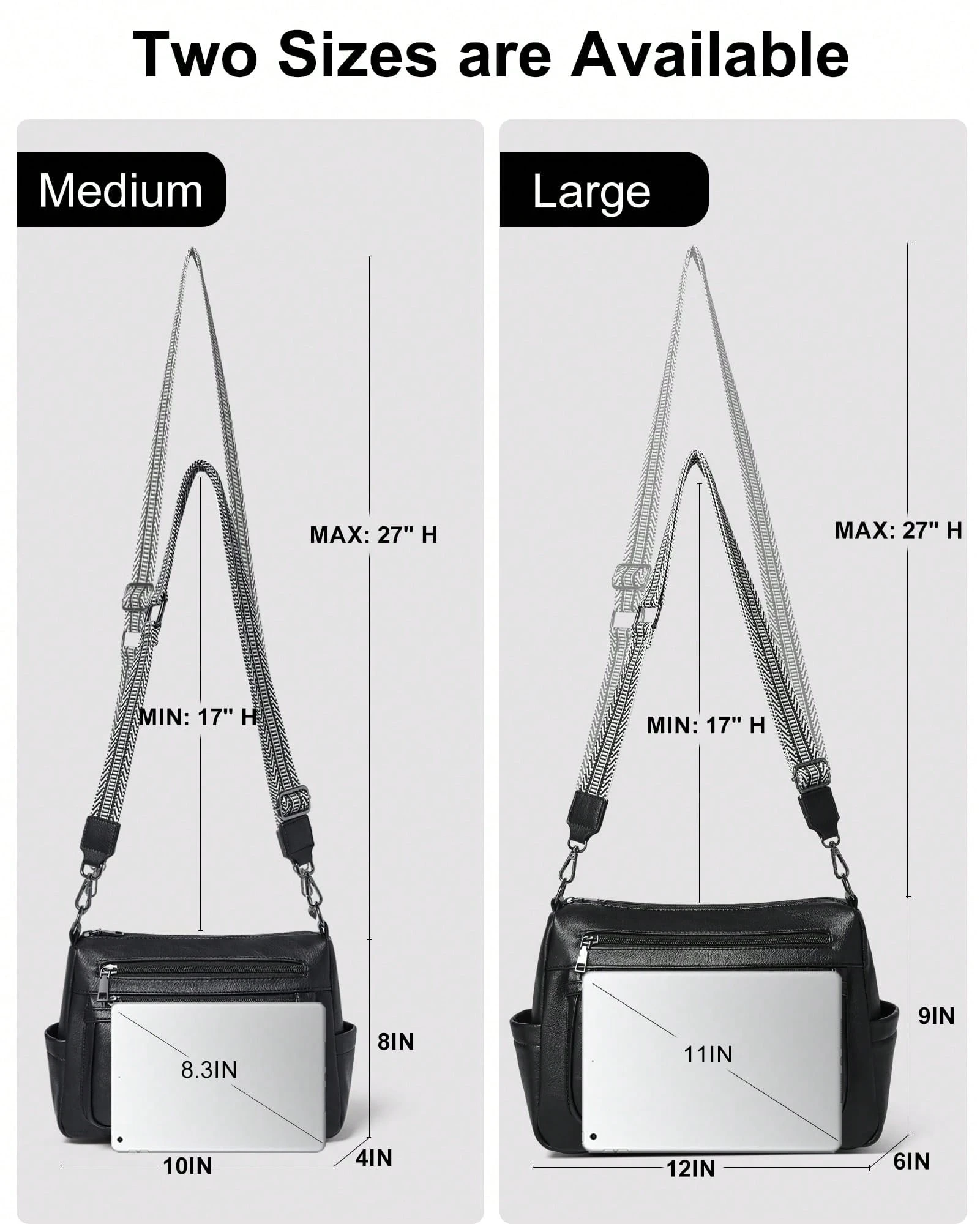 Sac bandoulière Bluome pour femme – Sac à main pour femme de taille moyenne vegan, — vue 5