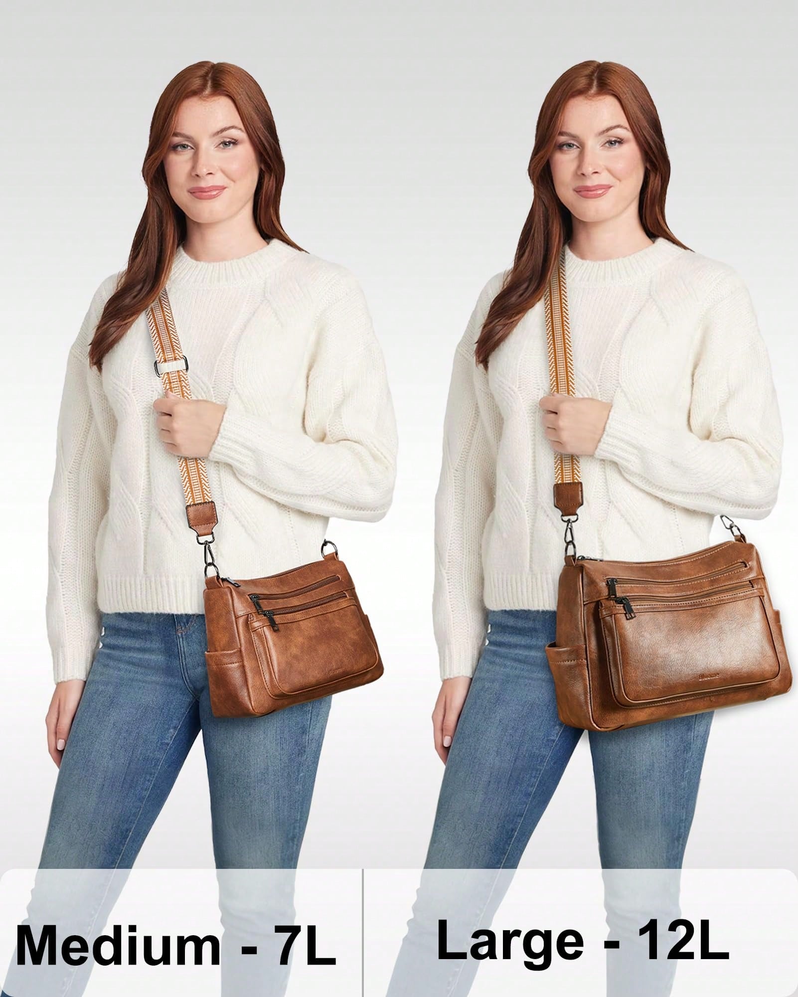 Sac bandoulière Bluome pour femme – Sac à main pour femme de taille moyenne vegan, — vue 7