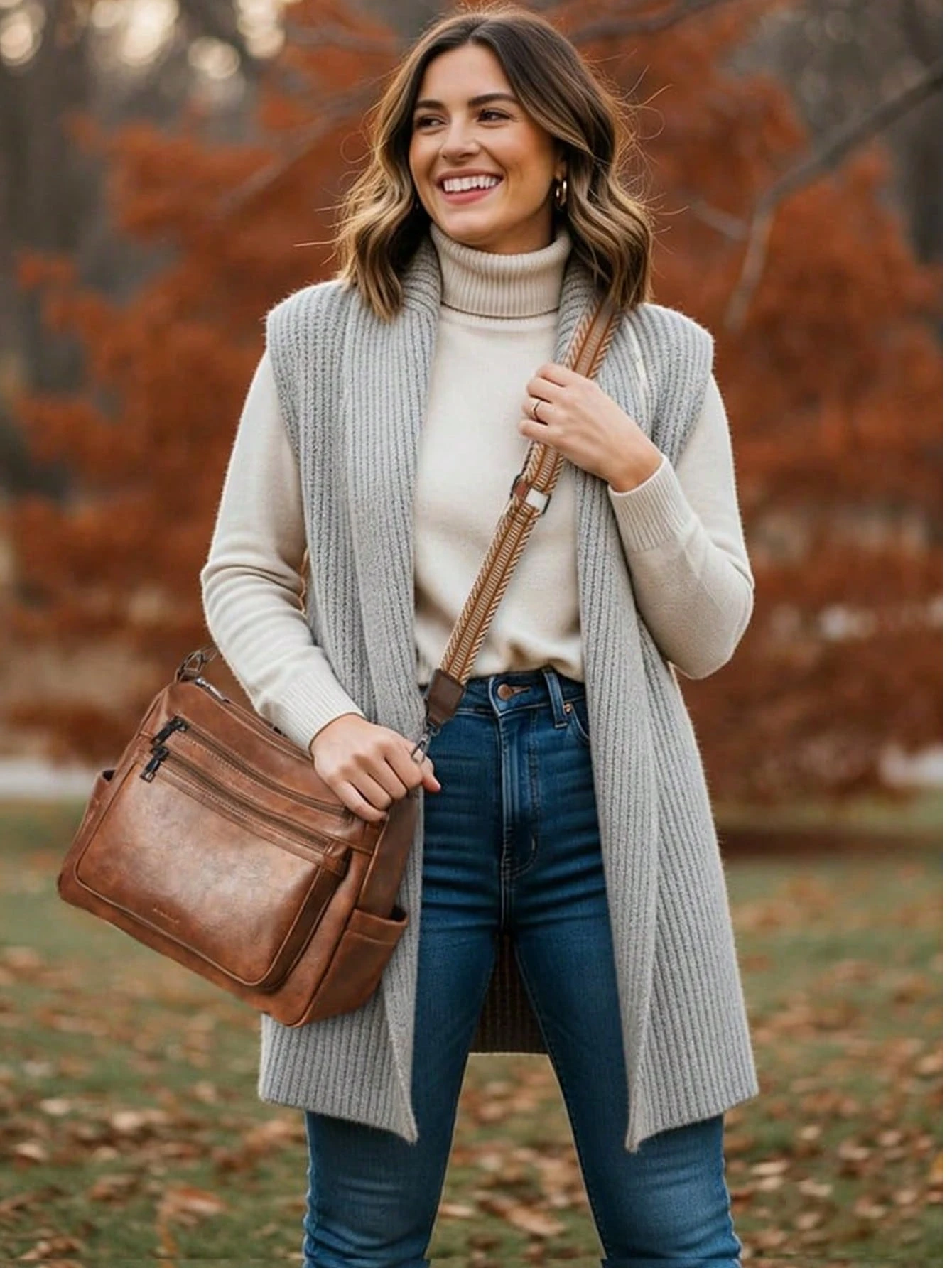 Sac bandoulière Bluome pour femme – Sac à main pour femme de taille moyenne vegan, — vue 10