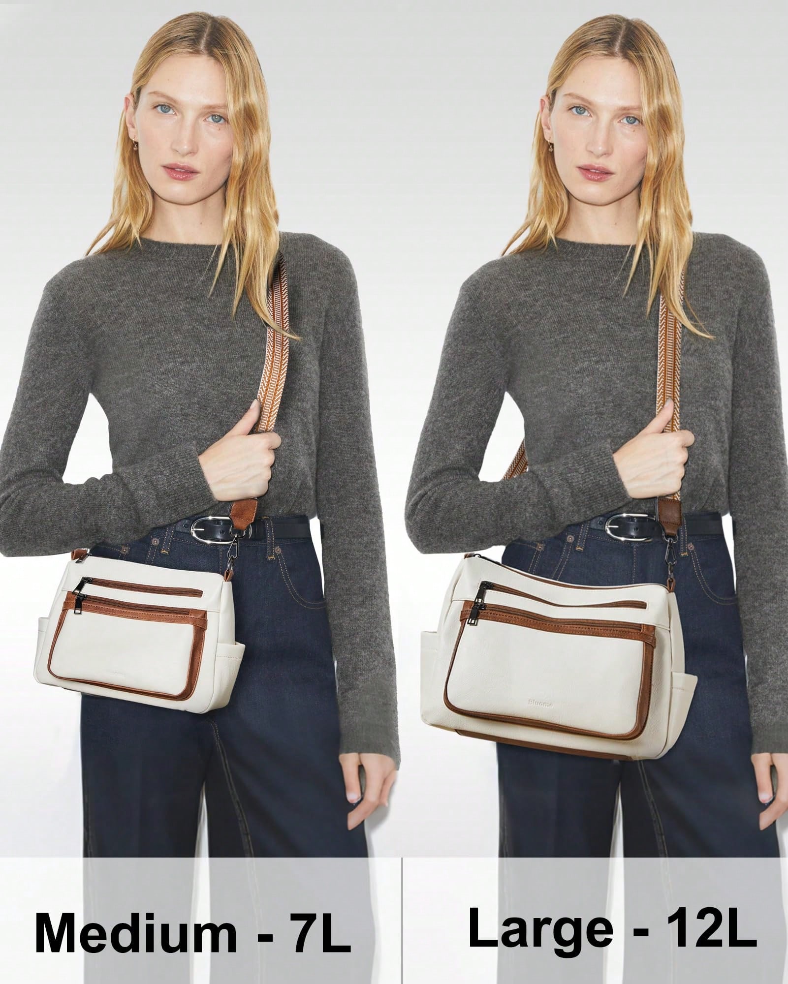Sac bandoulière Bluome pour femme – Sac à main pour femme de taille moyenne vegan, — vue 9