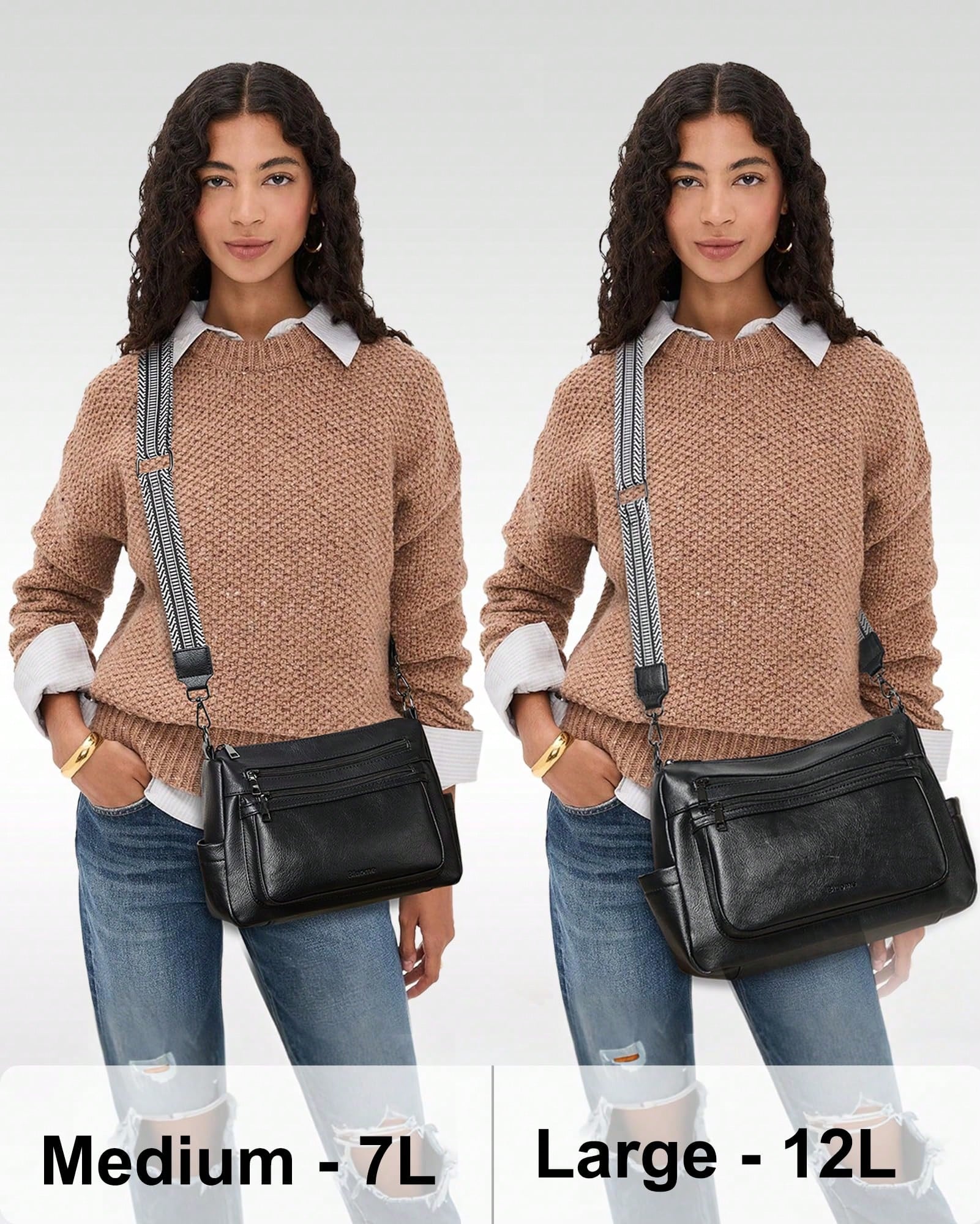 Sac bandoulière Bluome pour femme – Sac à main pour femme de taille moyenne vegan, — vue 8