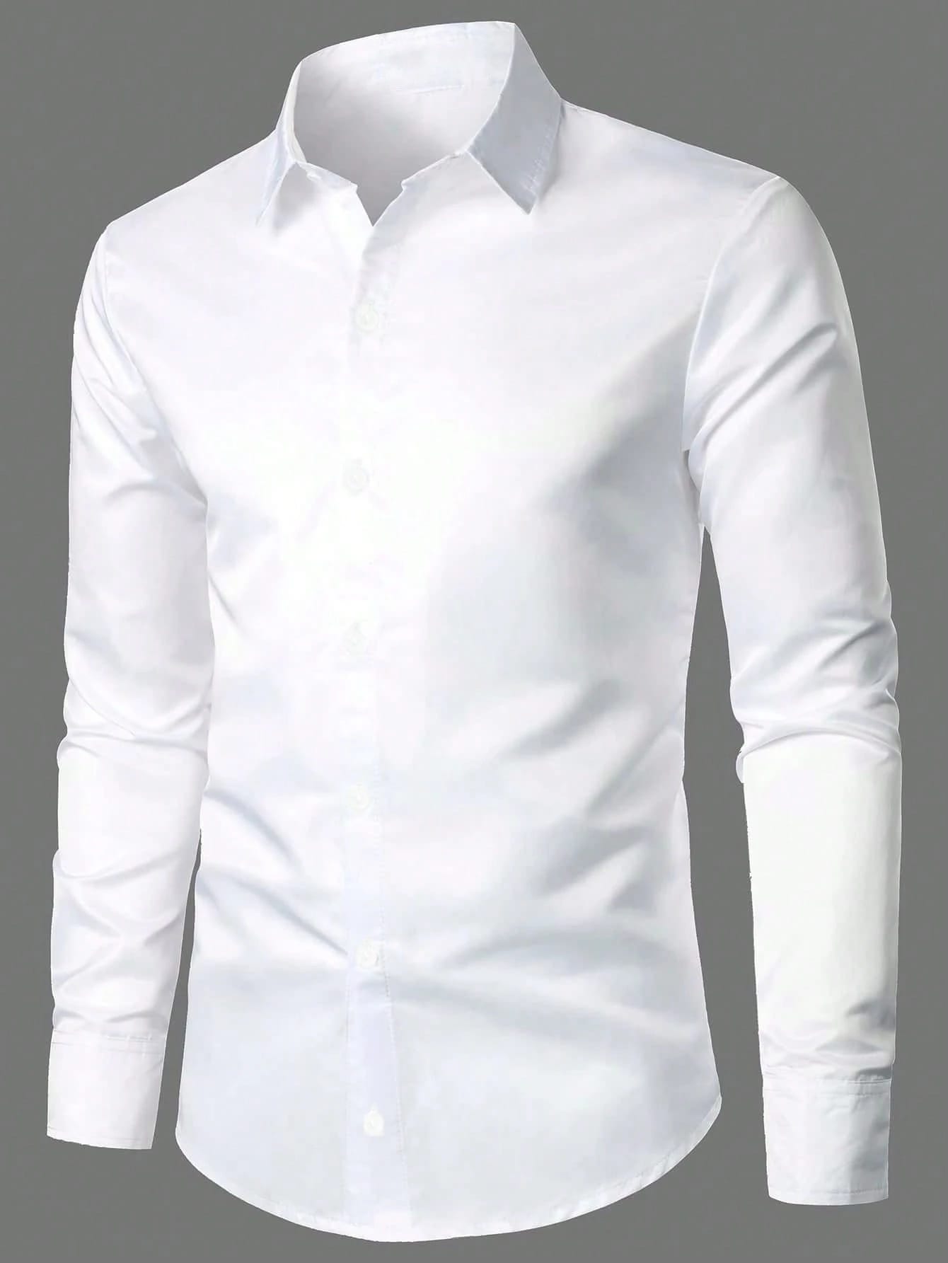 Cottnline Chemise habillée homme en 100% coton de couleur unie