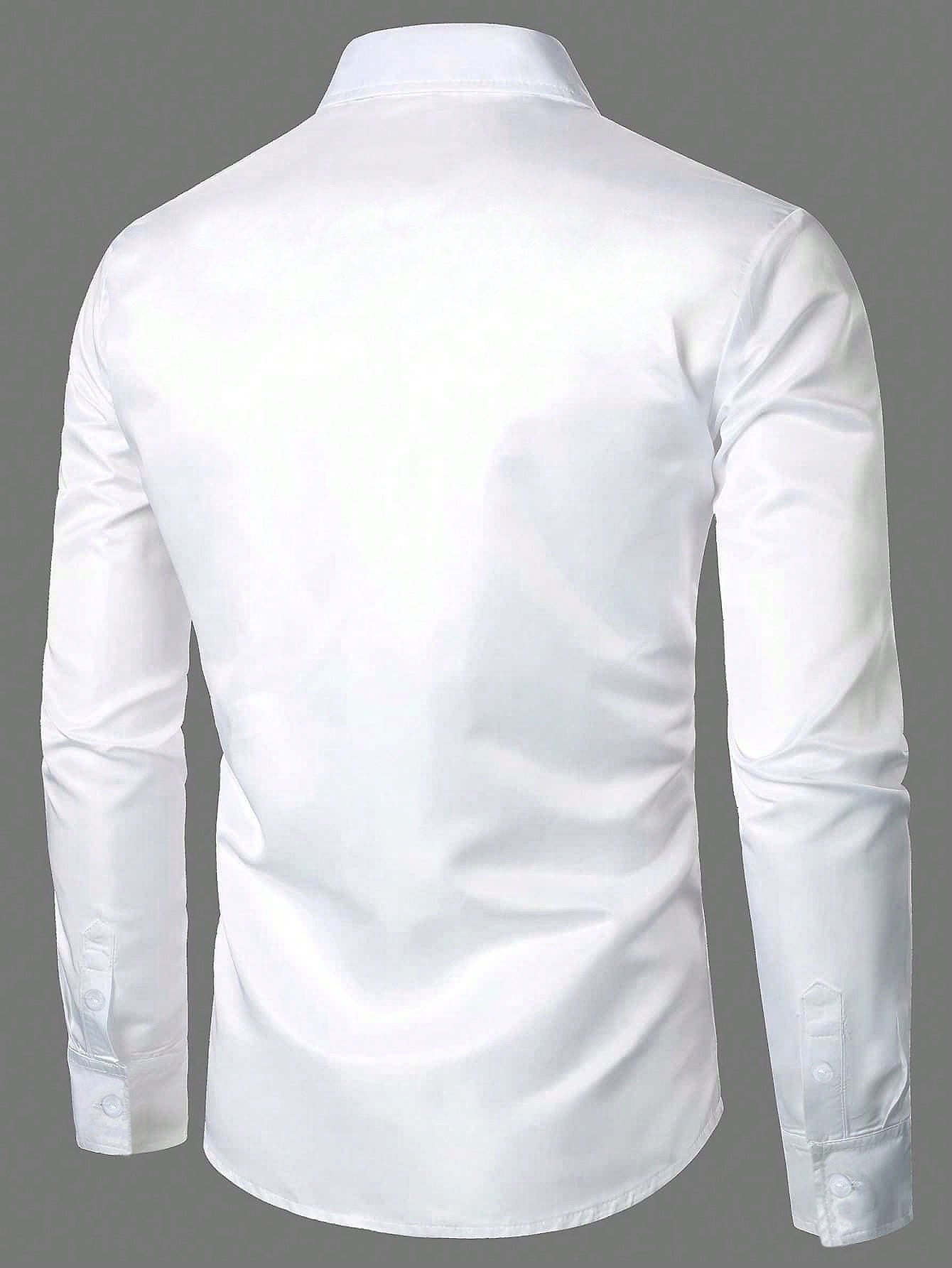 Cottnline Chemise habillée homme en 100% coton de couleur unie — vue 3