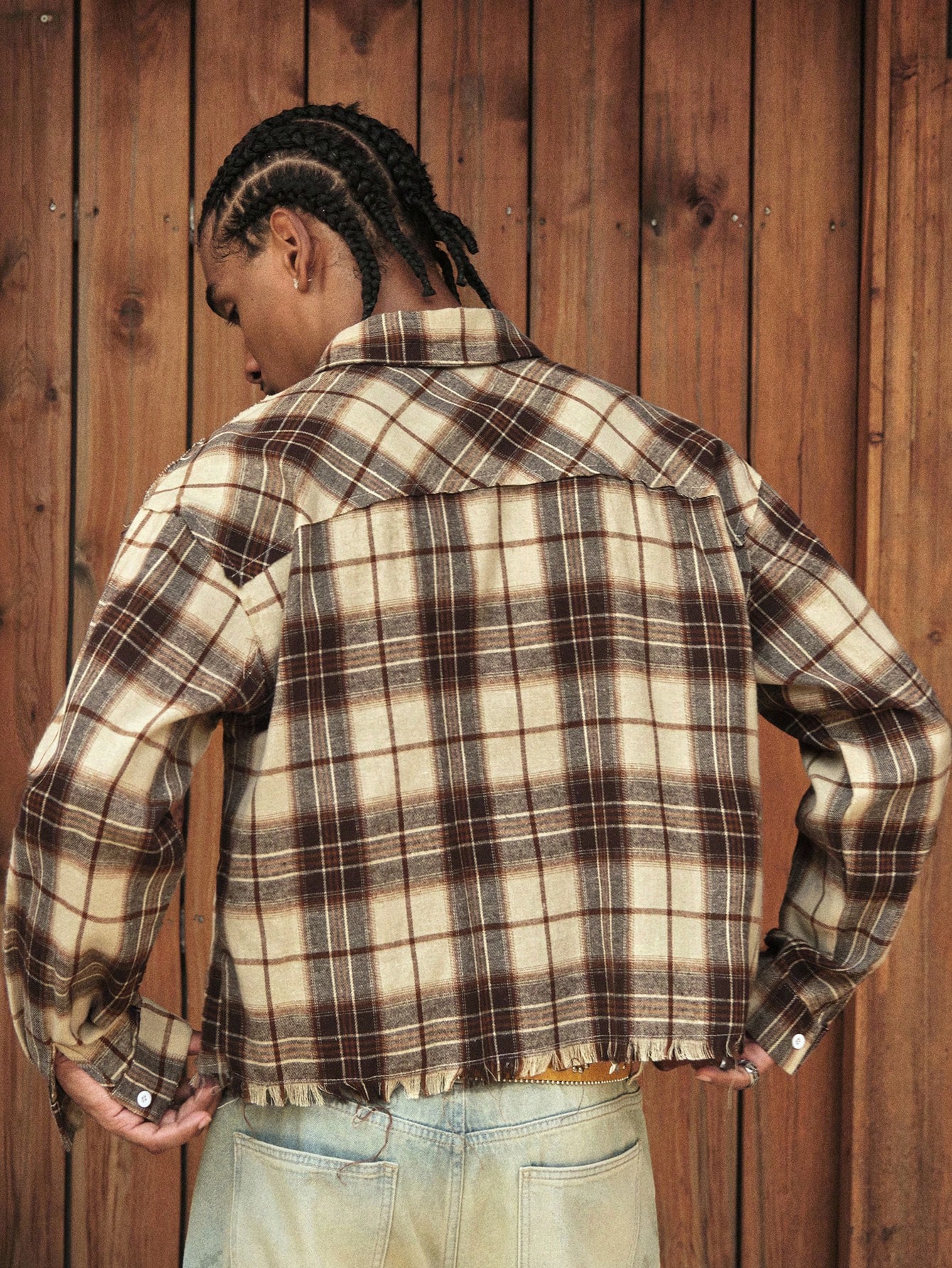 AXEPEAK Chemise à carreaux décontractée pour hommes, automne — vue 12