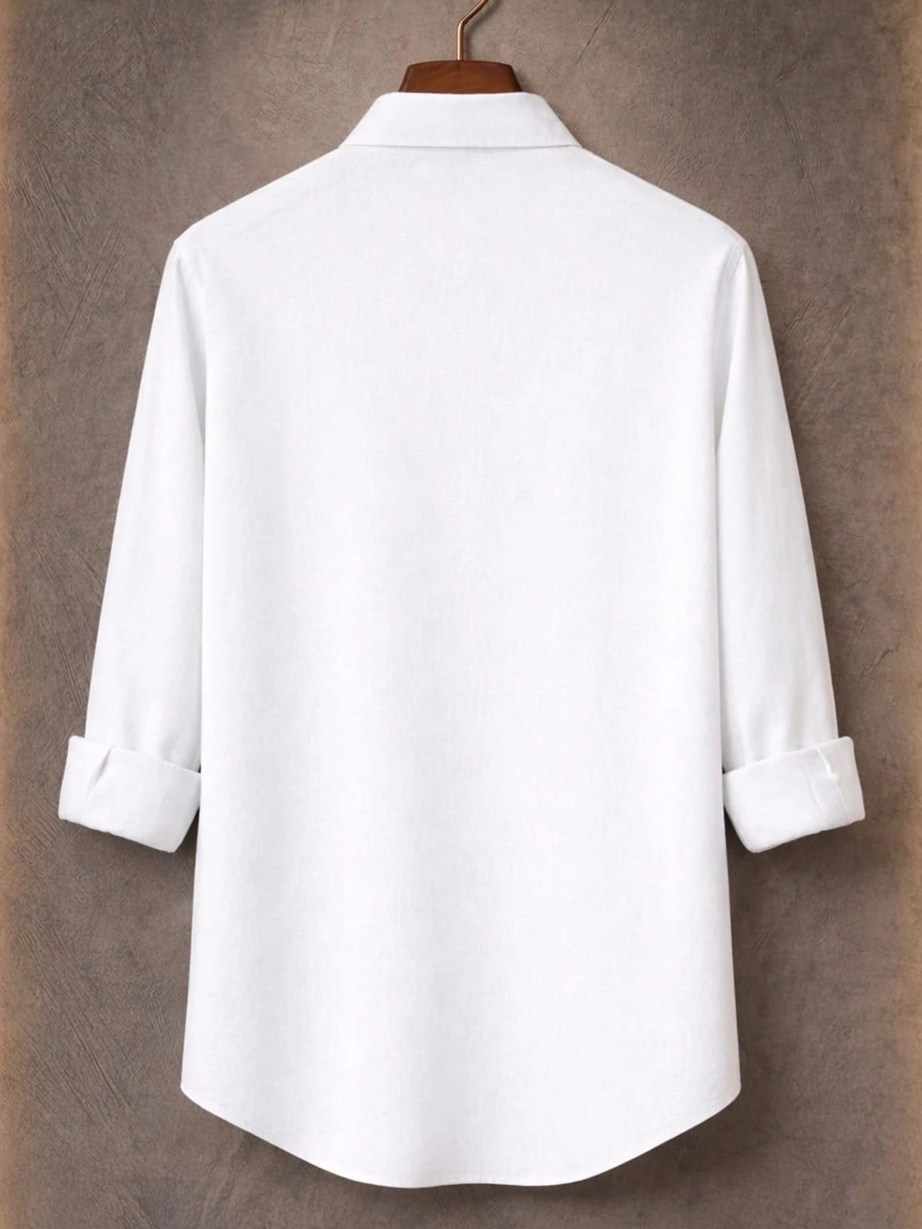Chemise décontractée à manches longues ajustée pour hommes - Mélange de coton et de lin — vue 9
