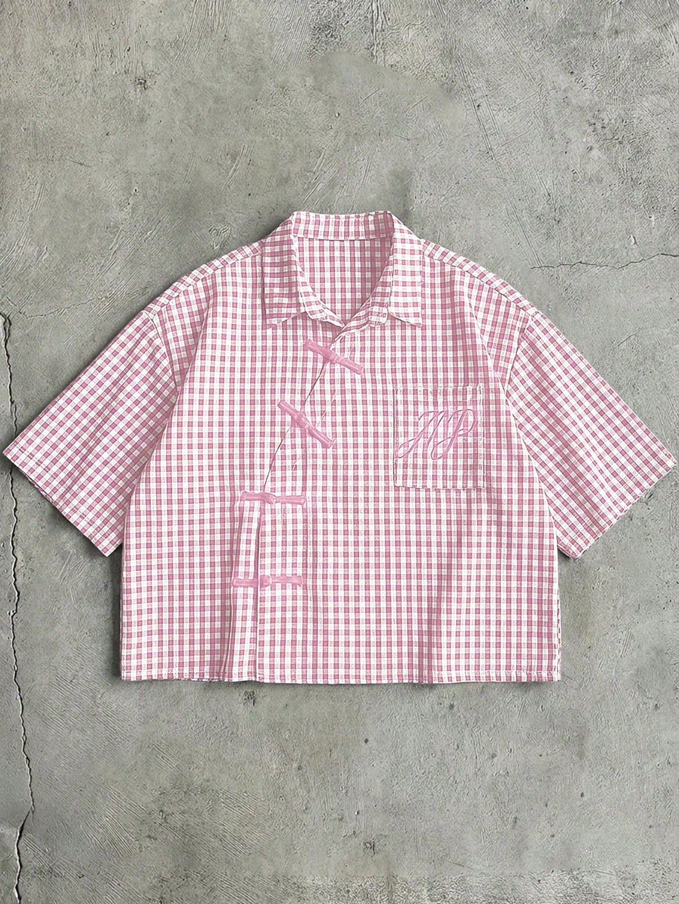 AXEPEAK Chemise décontractée à manches courtes pour hommes avec imprimé à carreaux et