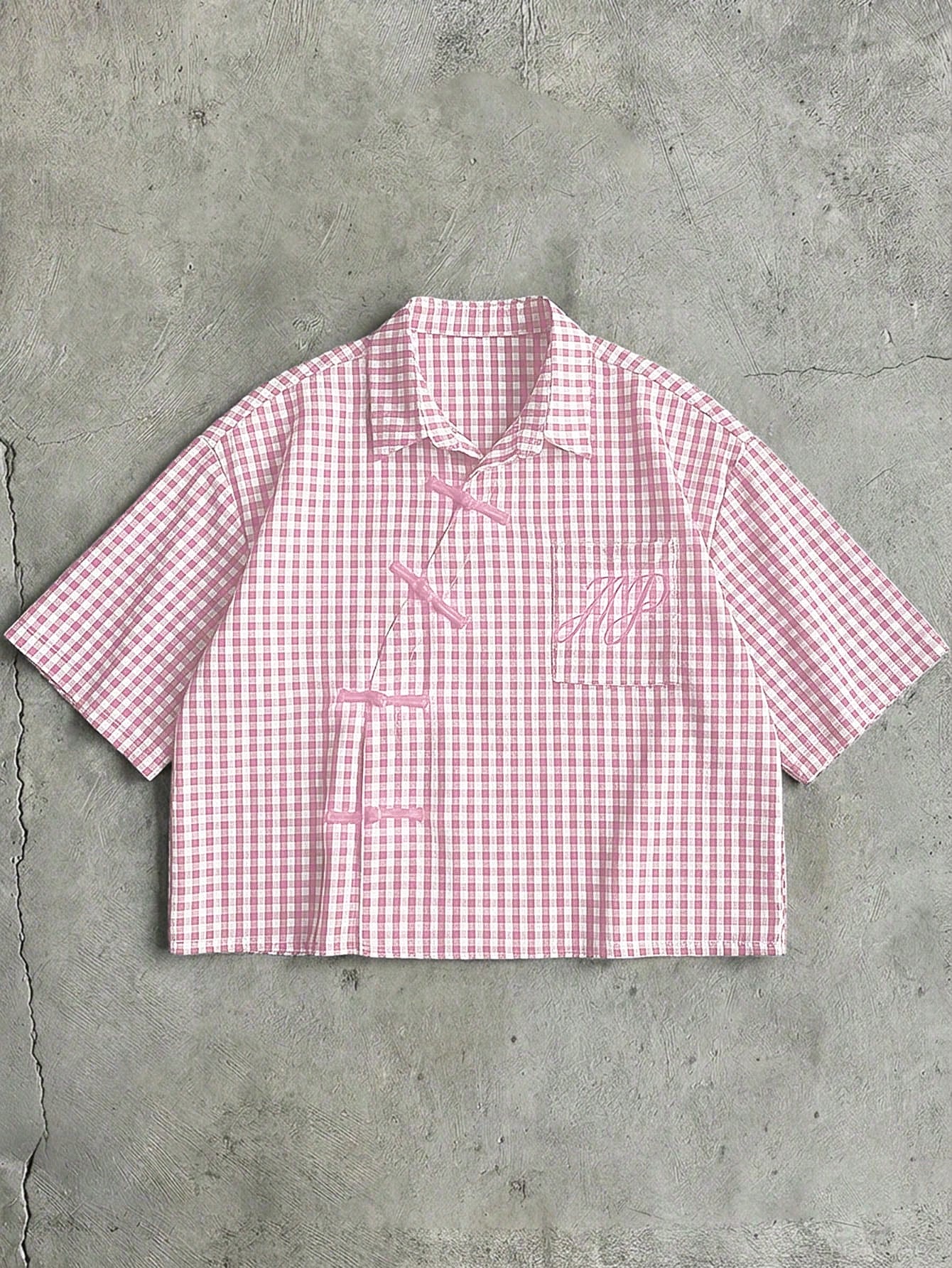 AXEPEAK Chemise décontractée à manches courtes pour hommes avec imprimé à carreaux et