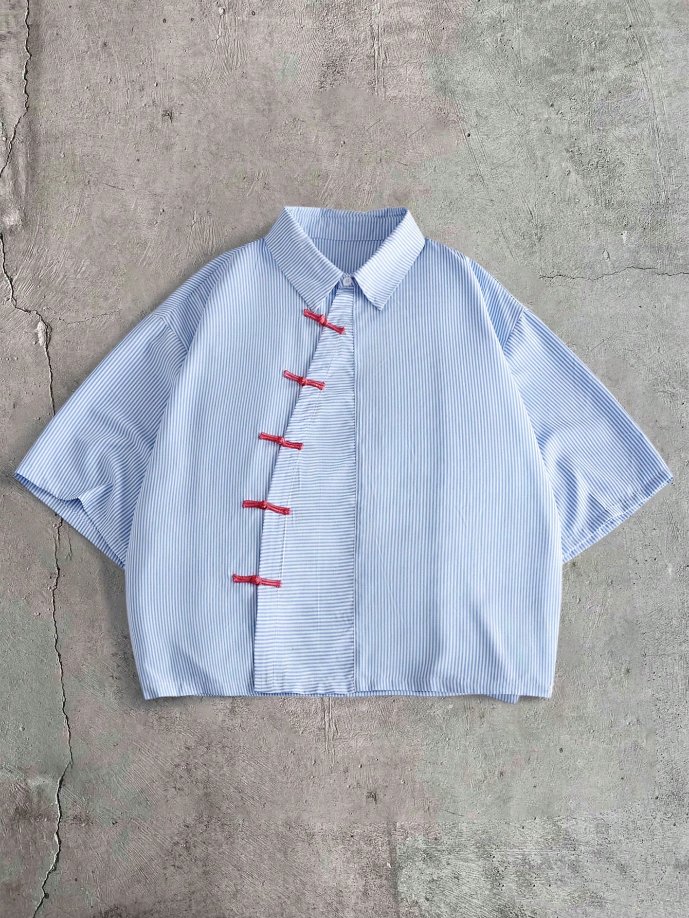 AXEPEAK Chemise décontractée à manches courtes pour hommes avec imprimé à carreaux et — vue 4