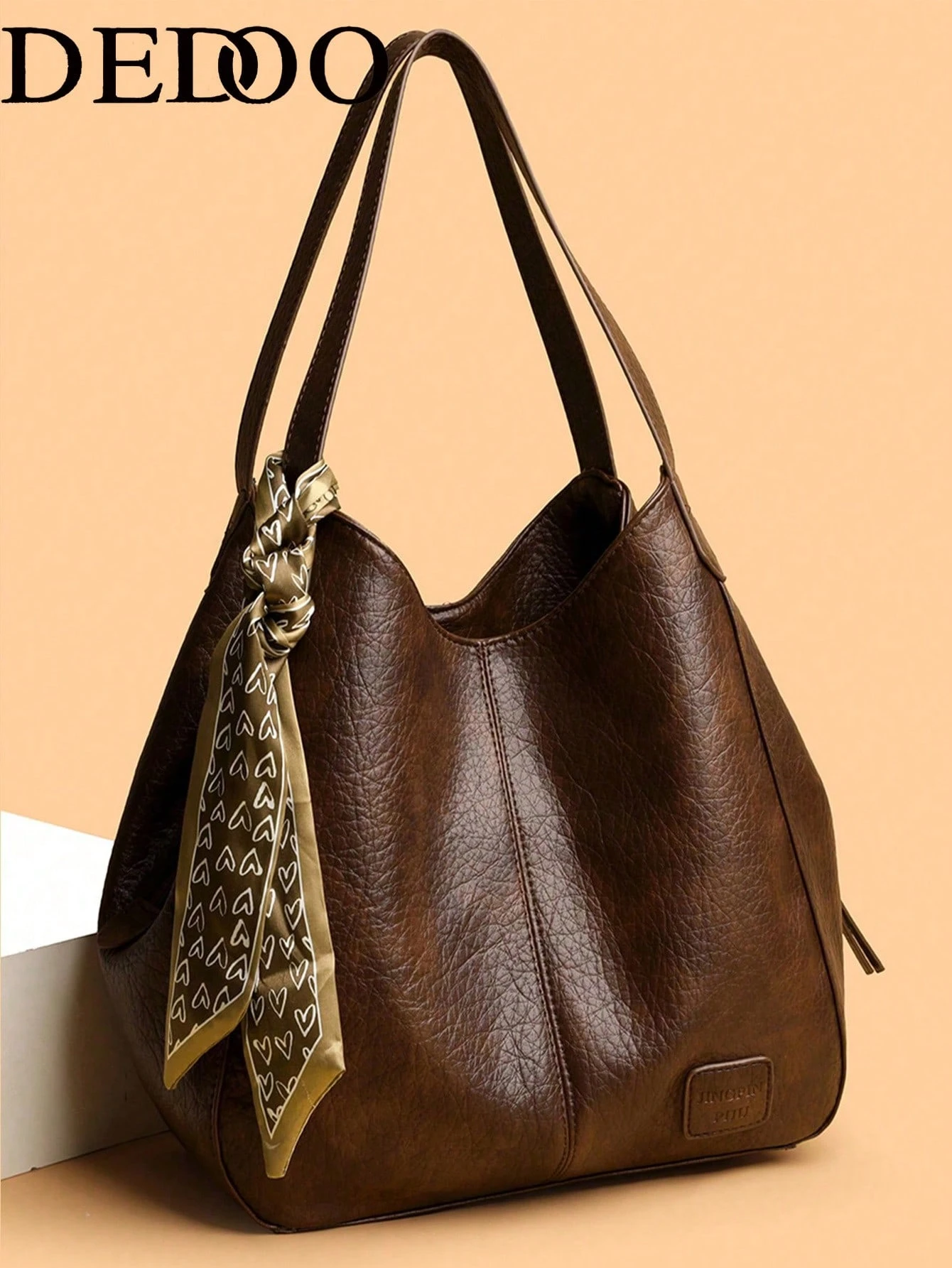 Dedoo Sac fourre-tout vintage grande capacité pour femmes, sac texturé haut de gamme — vue 5