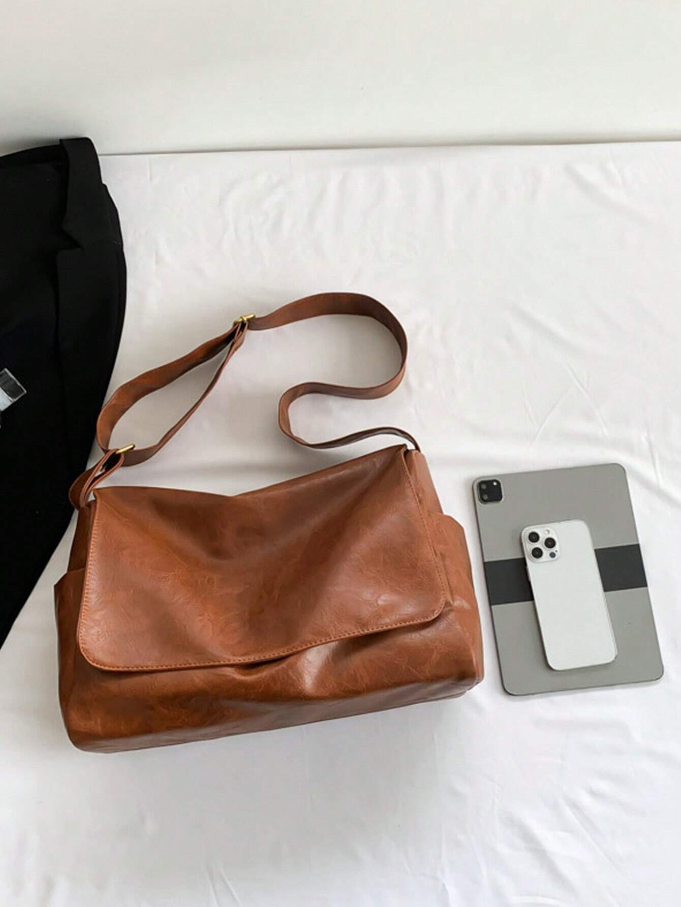 Dedoo Sac à bandoulière minimaliste grande capacité, surface texturée, sangle réglable, — vue 6