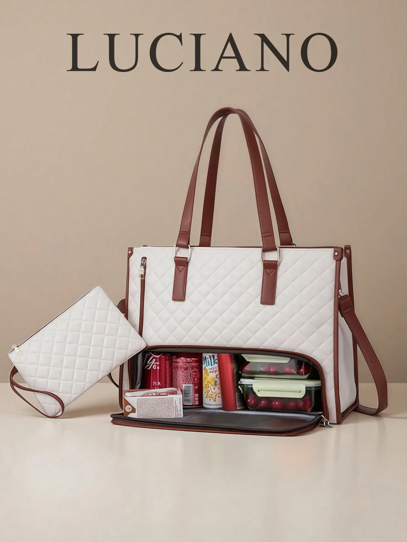 Nouveau sac fourre-tout de grande capacité à la mode, sac isotherme classique multicolore