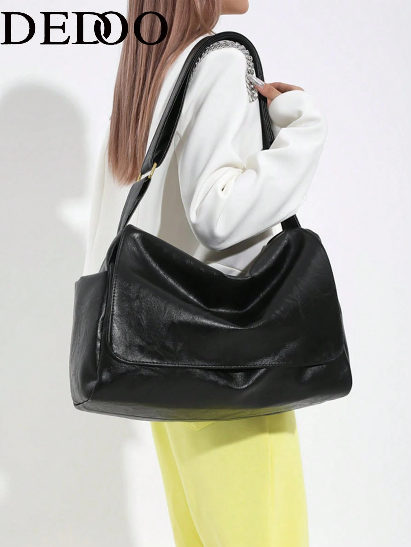 Dedoo Sac à bandoulière minimaliste grande capacité, surface texturée, sangle réglable, — vue 8