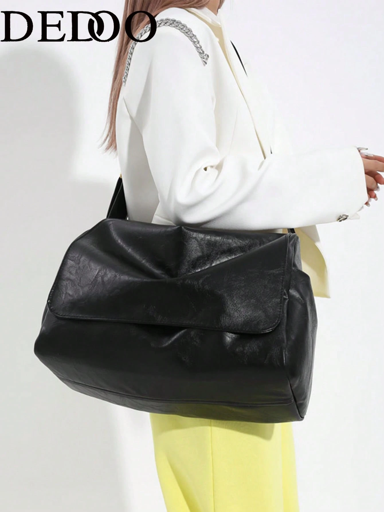 Dedoo Sac à bandoulière minimaliste grande capacité, surface texturée, sangle réglable, — vue 12